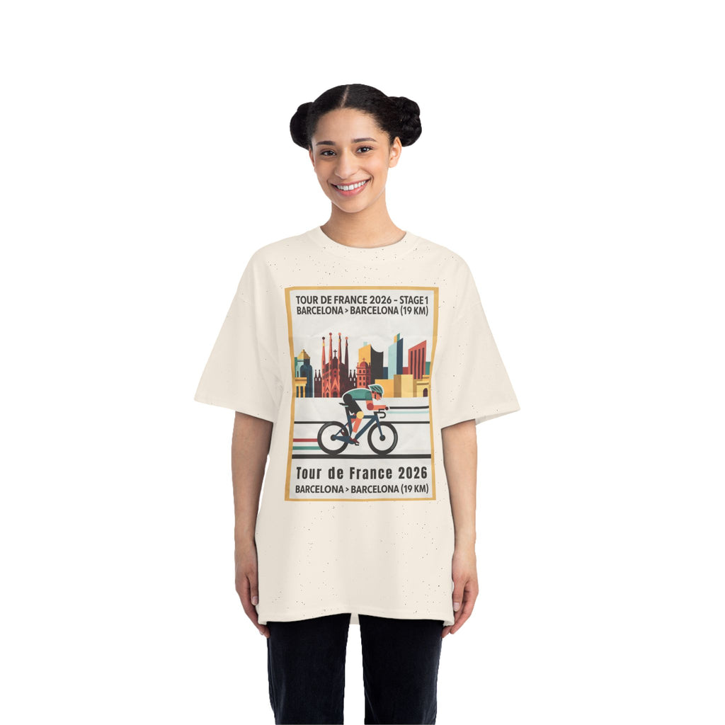 Tour de France vintage Stage 1 2026 Barcelona Time Trial Graphic T-Shirt | Bauhaus Poster Cyclist