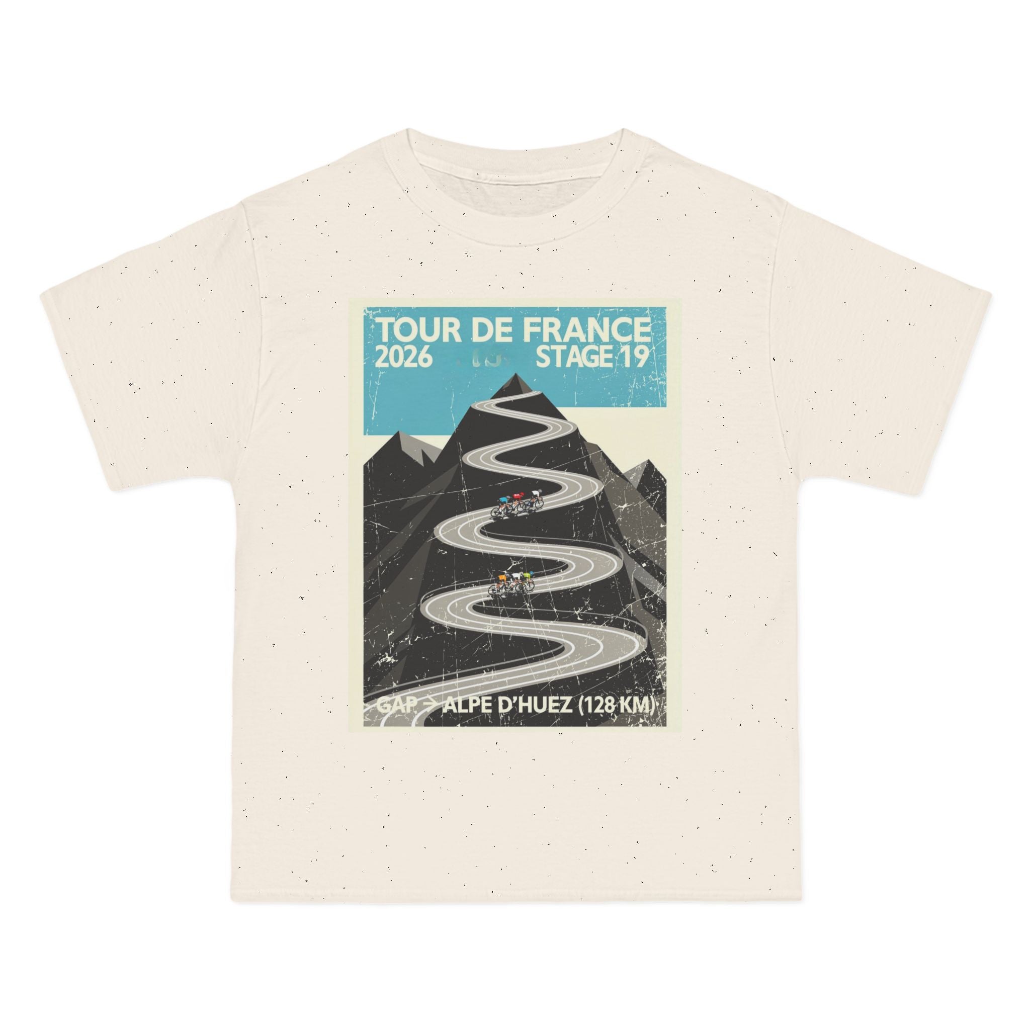 Tour de France 2026 Stage 19 Gap > Alpe d'Huez T-Shirt | Hairpin Geometry, Bold Sans-Serif