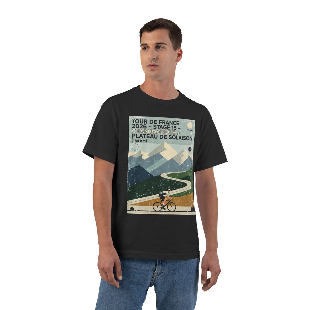 Tour de France 2026 Stage 15 Champagnole > Plateau de Solaison | Bauhaus Alpine Cycling Illustration T-Shirt