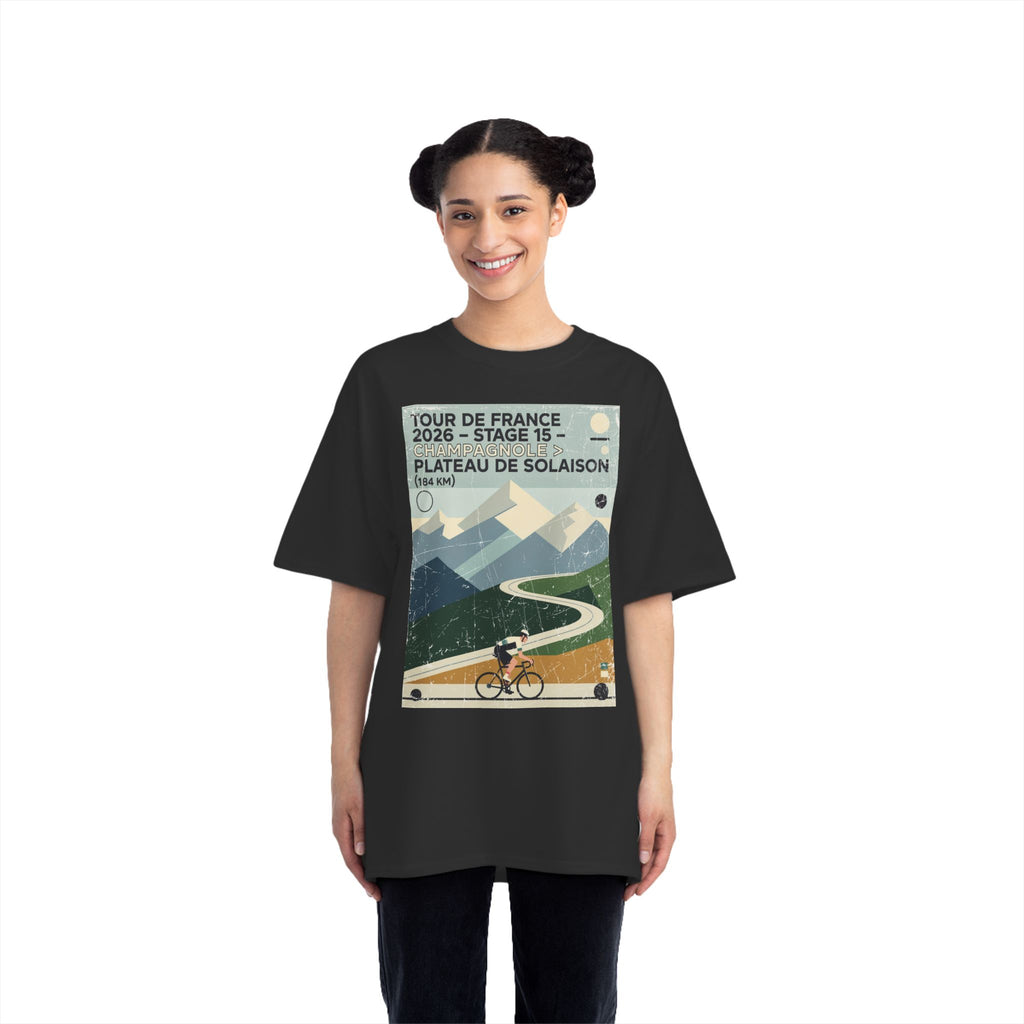 Tour de France 2026 Stage 15 Champagnole > Plateau de Solaison | Bauhaus Alpine Cycling Illustration T-Shirt