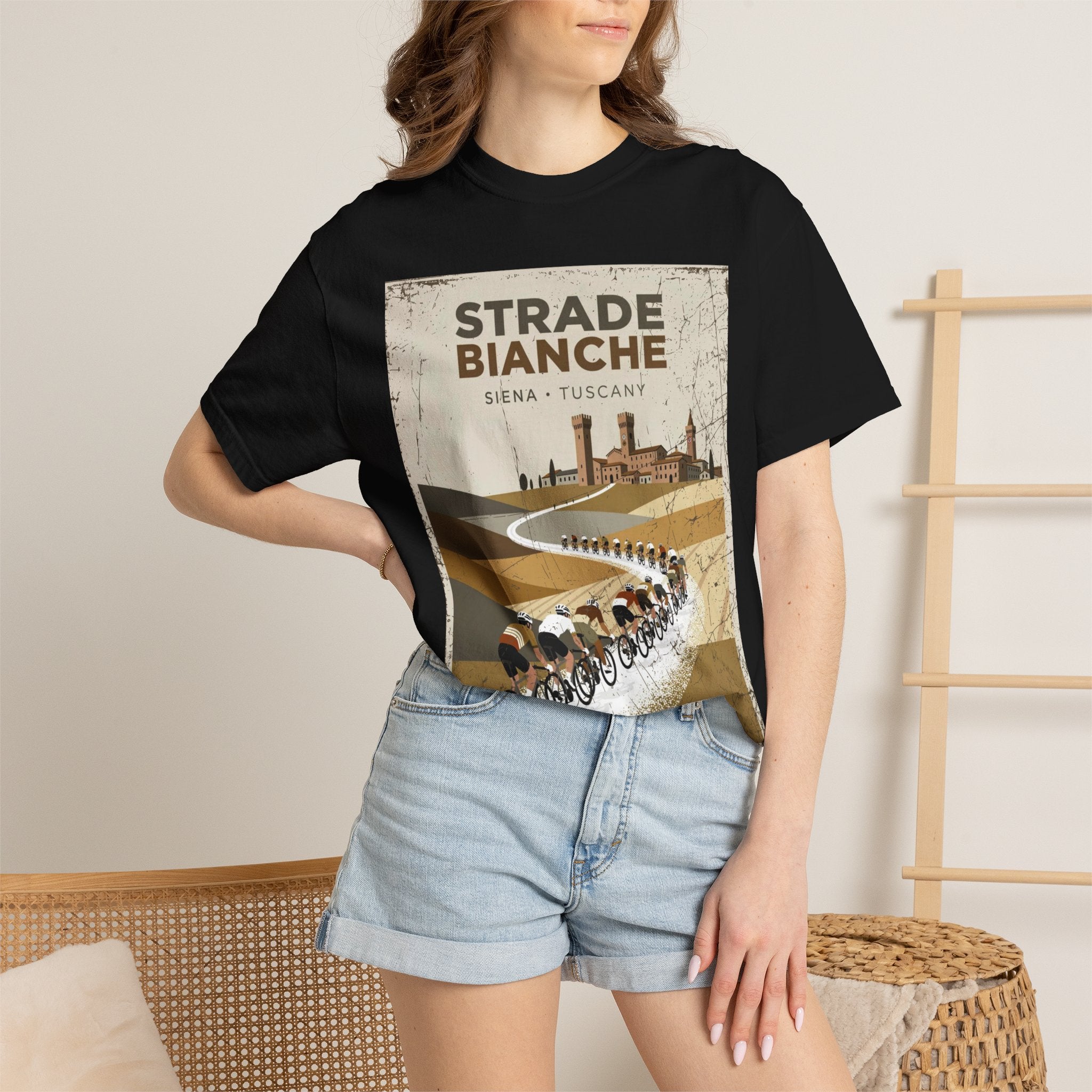 Strade Bianche Cycling Tee | Siena Tuscany Gravel Road Bike Shirt