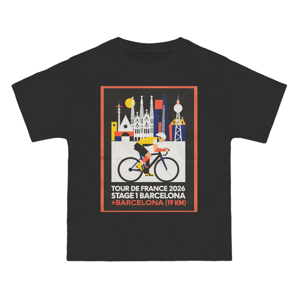 Tour de France vintage Stage 1 2026 Barcelona Time Trial Graphic T-Shirt | Bauhaus Poster Cyclist