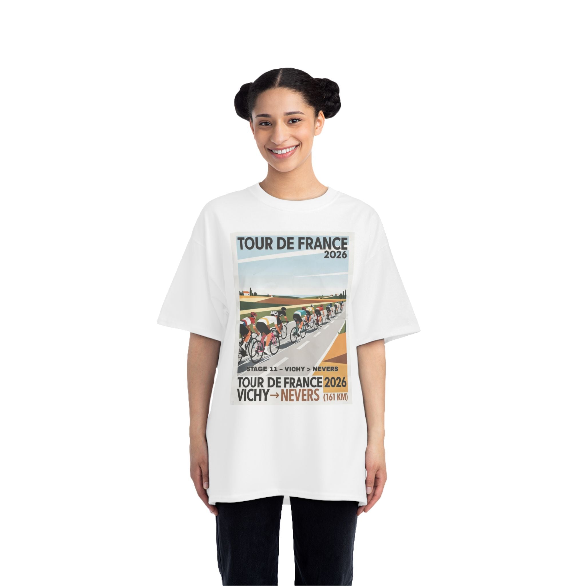 Tour de France 2026 Stage 11 Vichy to Nevers T-Shirt | Cycling Peloton Vector Art