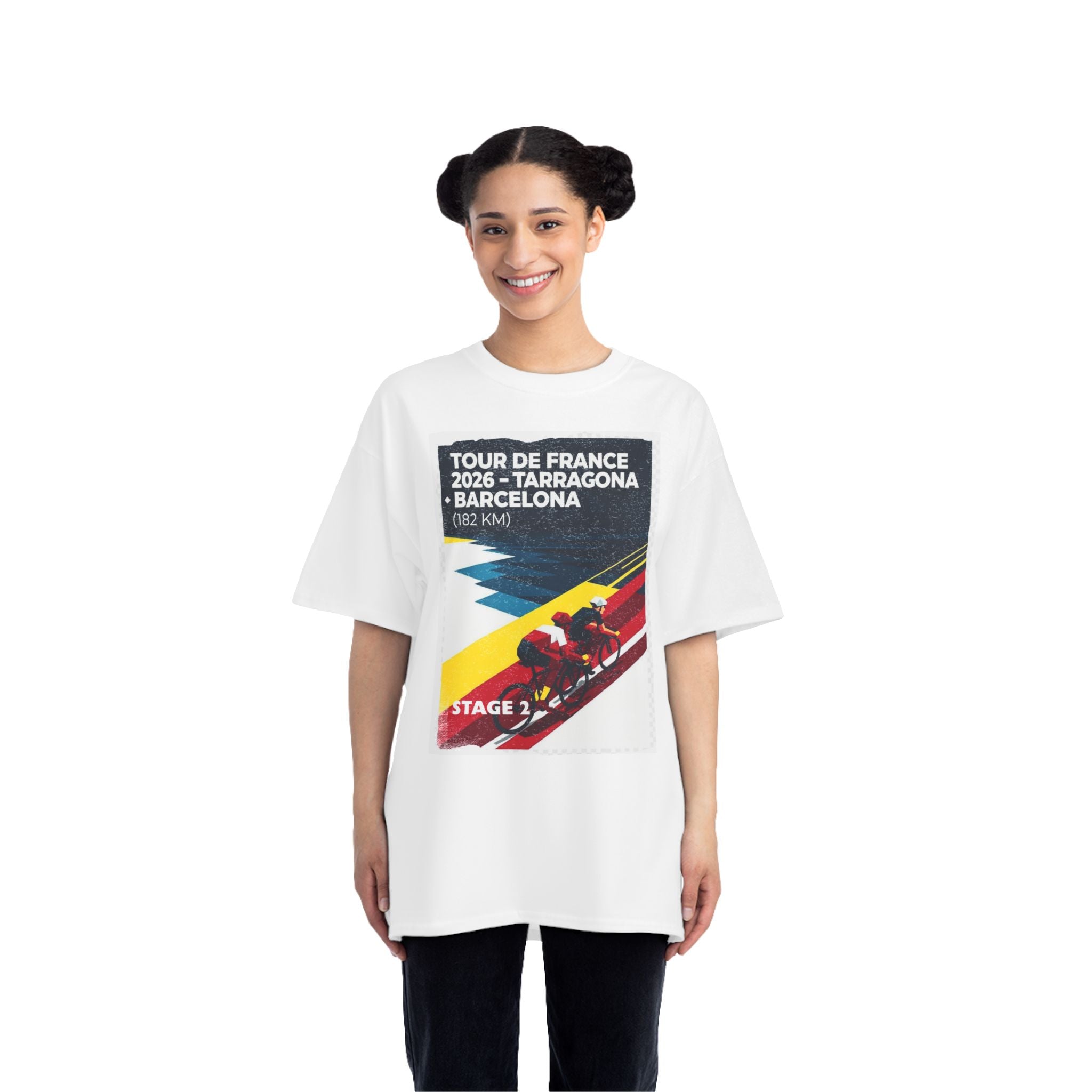 Tour de France 2026 Stage 2 Tarragona > Barcelona T-Shirt | Bauhaus Cycling Poster