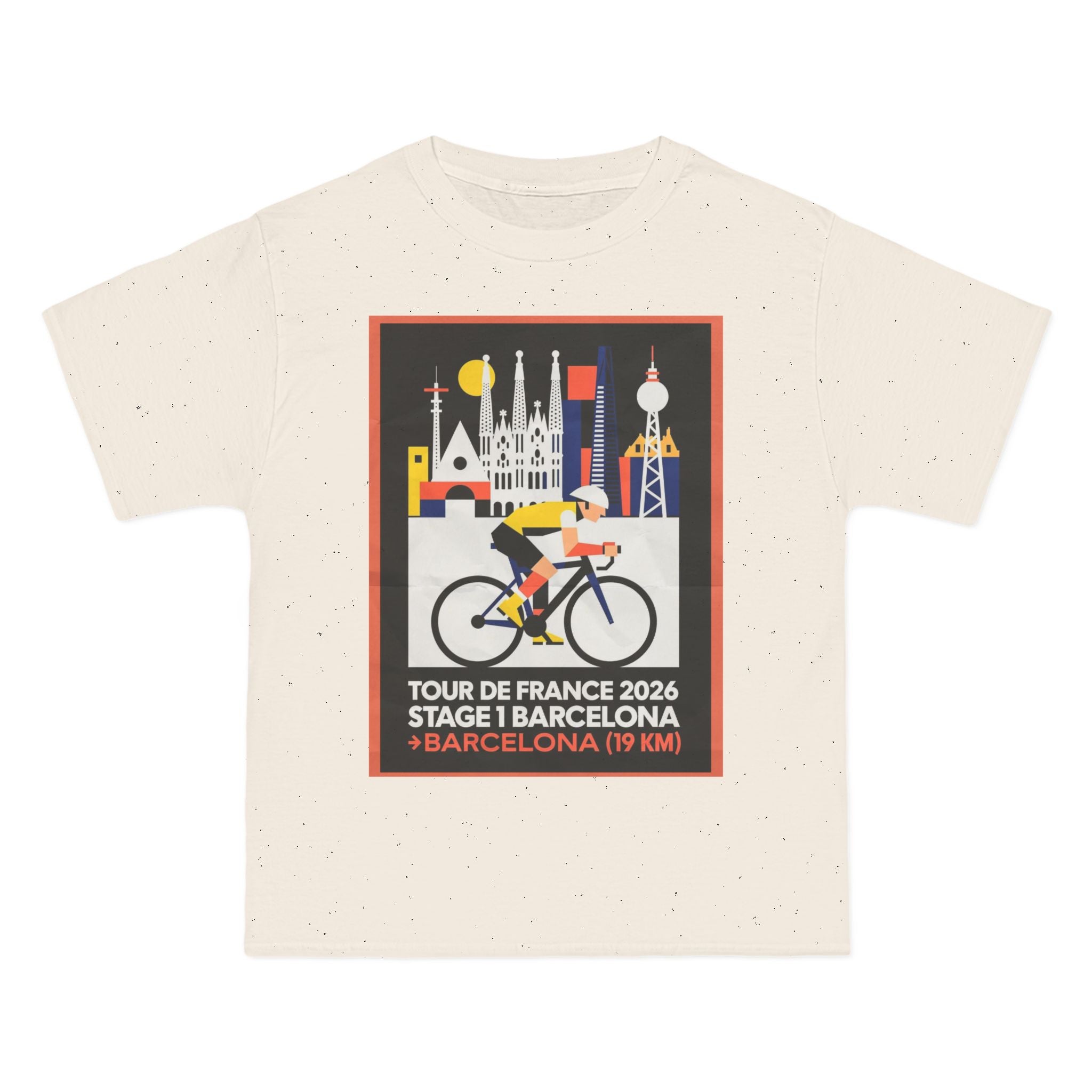 Tour de France vintage Stage 1 2026 Barcelona Time Trial Graphic T-Shirt | Bauhaus Poster Cyclist