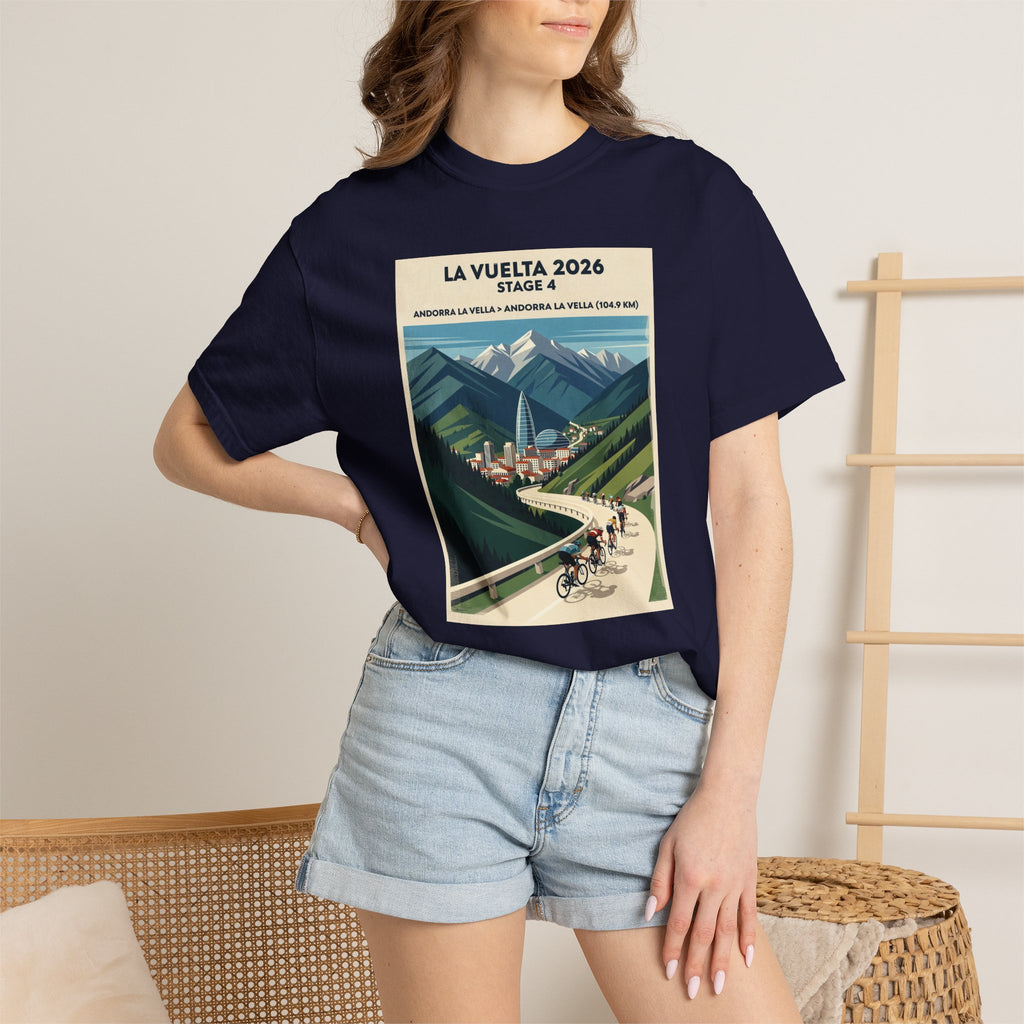 2026 Vuelta a España Stage 4 Cycling T-Shirt | Andorra la Vella 104.9km | Graphic Tee