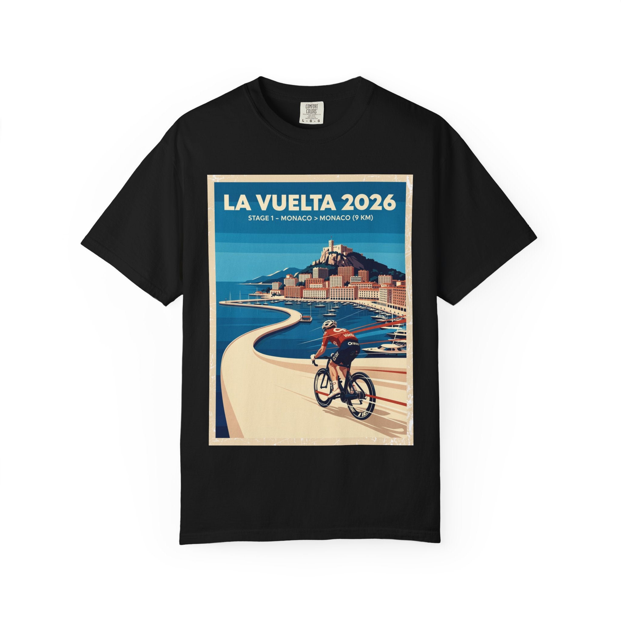 La Vuelta 2026 Stage 1 Monaco Vintage Cycling Poster Tee