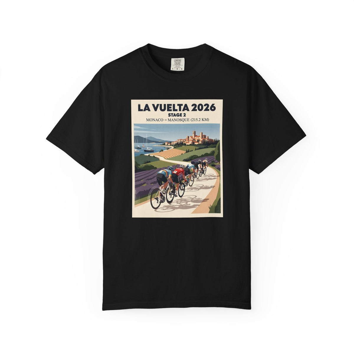 2026 Vuelta a España Stage 2 Cycling T-Shirt | Monaco to Manosque 215.2km | Graphic Tee
