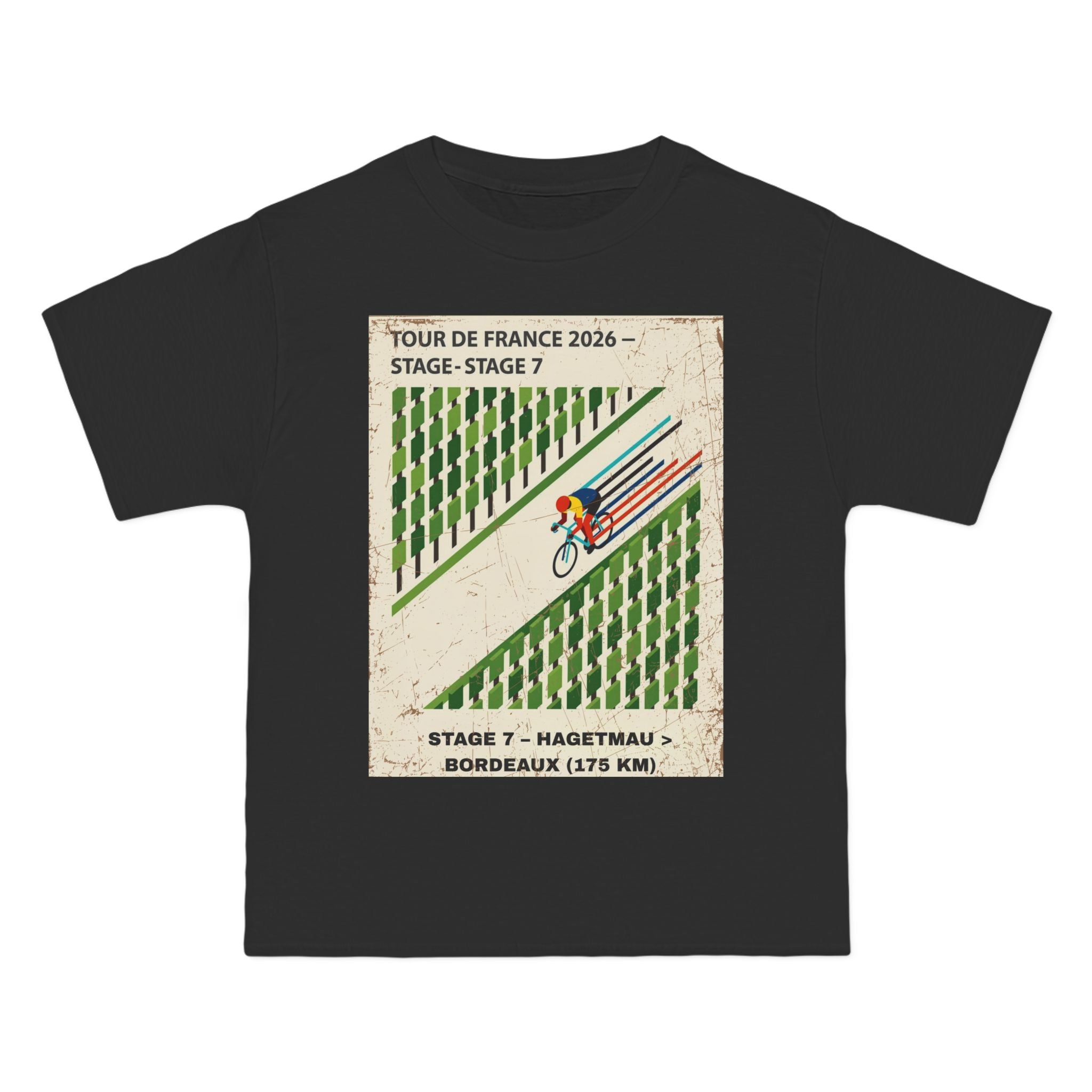 Tour de France 2026 Stage 7 Hagetmau > Bordeaux T-Shirt | Cycling Bauhaus Minimalist