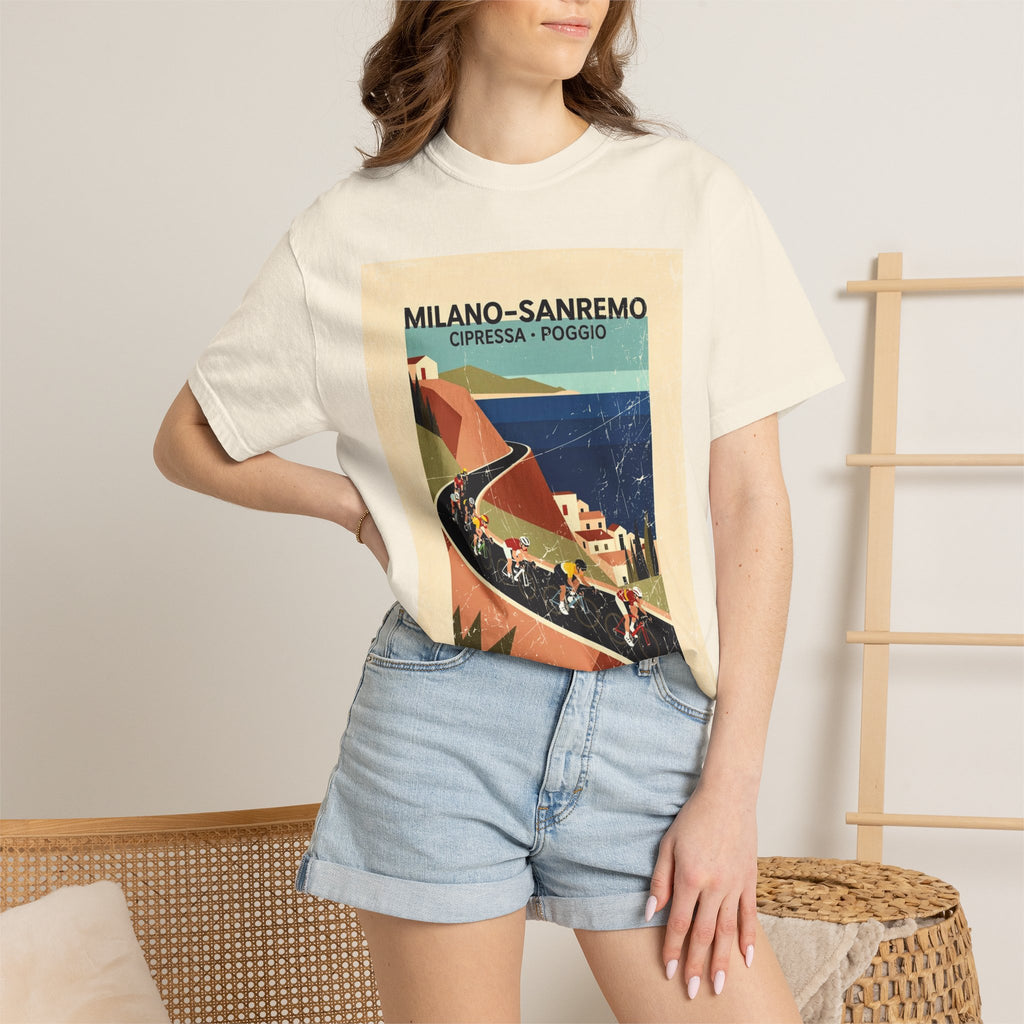 Milano Sanremo Cycling Graphic T-Shirt | Cipressa Poggio Echelon