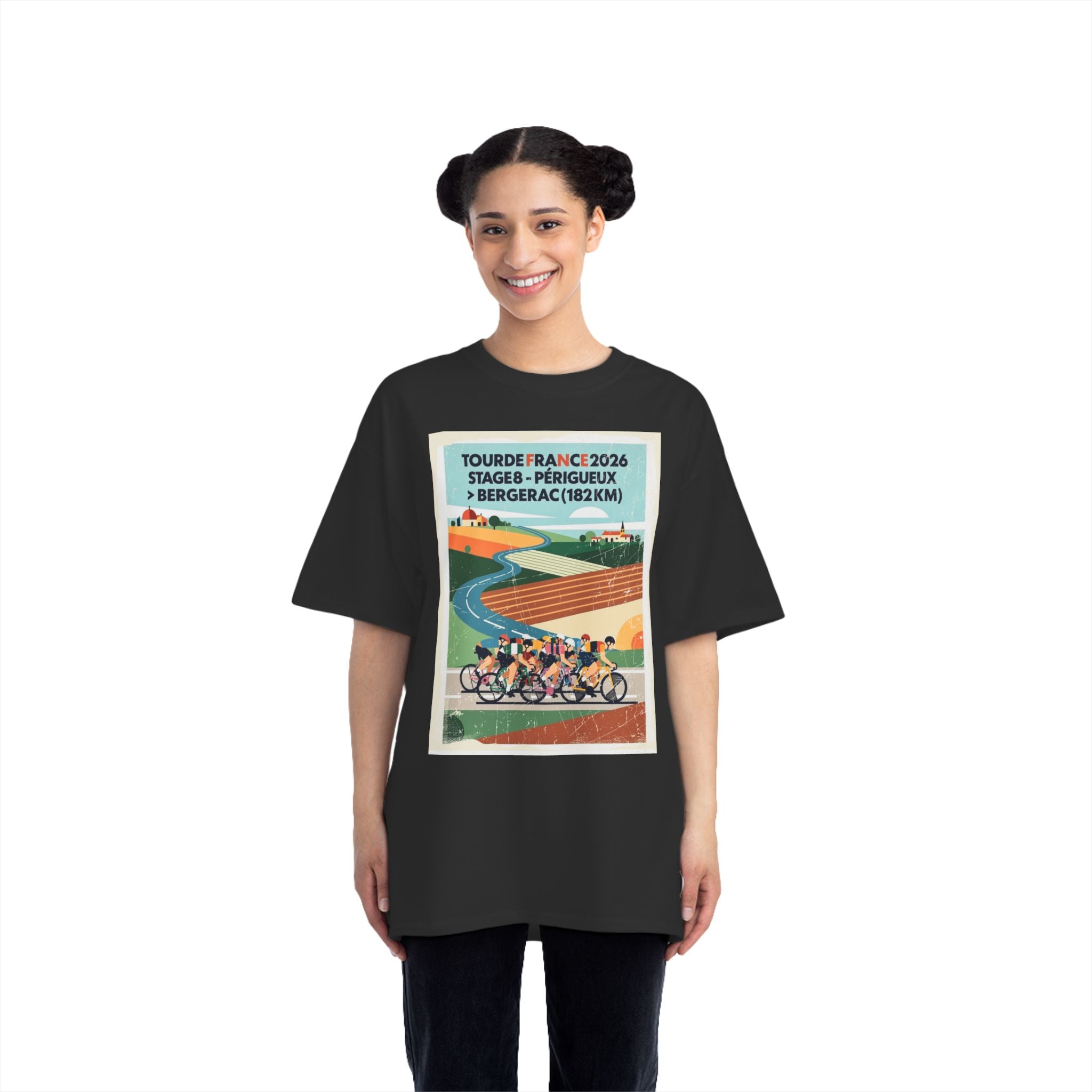 Tour de France 2026 Stage 8 Périgueux > Bergerac T-Shirt | Cycling Bauhaus Poster