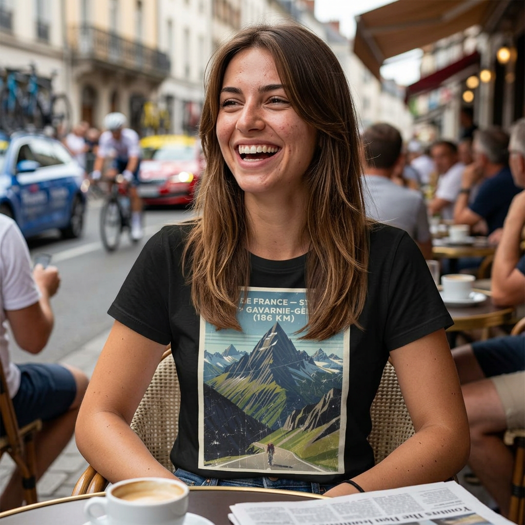 Tour de France 2026 Stage 6 Pau > Gavarnie-Gèdre T-Shirt | Mountain Poster, Solo Climber