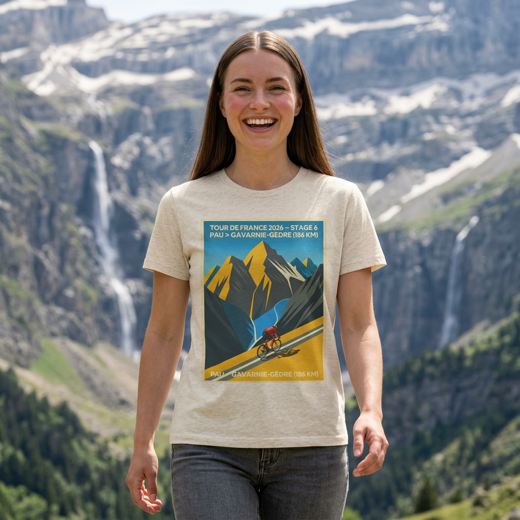 Tour de France 2026 Stage 6 Pau to Gavarnie-Gèdre T-Shirt