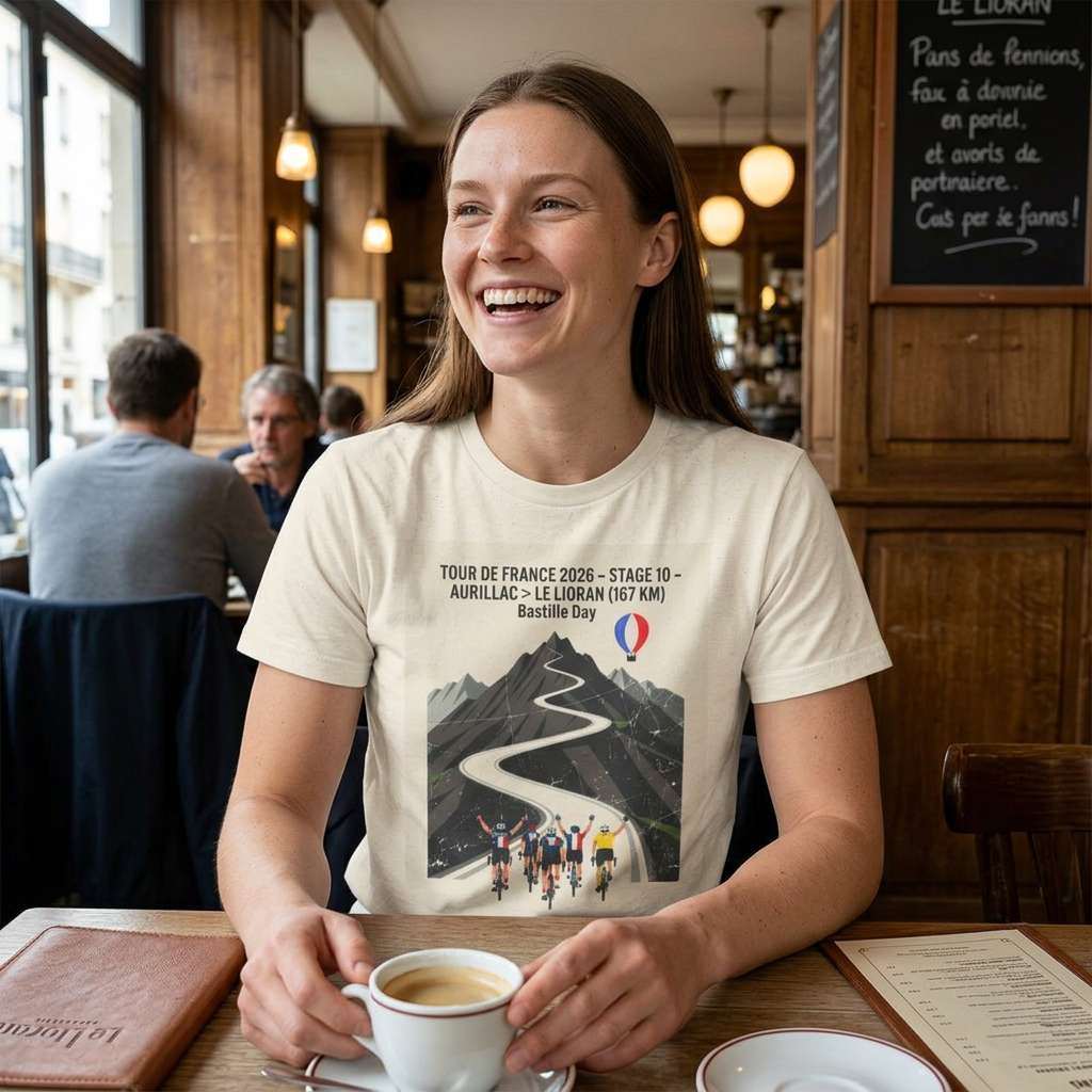 Tour de France 2026 Stage 10 Bastille Day Tee Aurillac > Le Lioran T-Shirt | Bauhaus Mountain Cycling