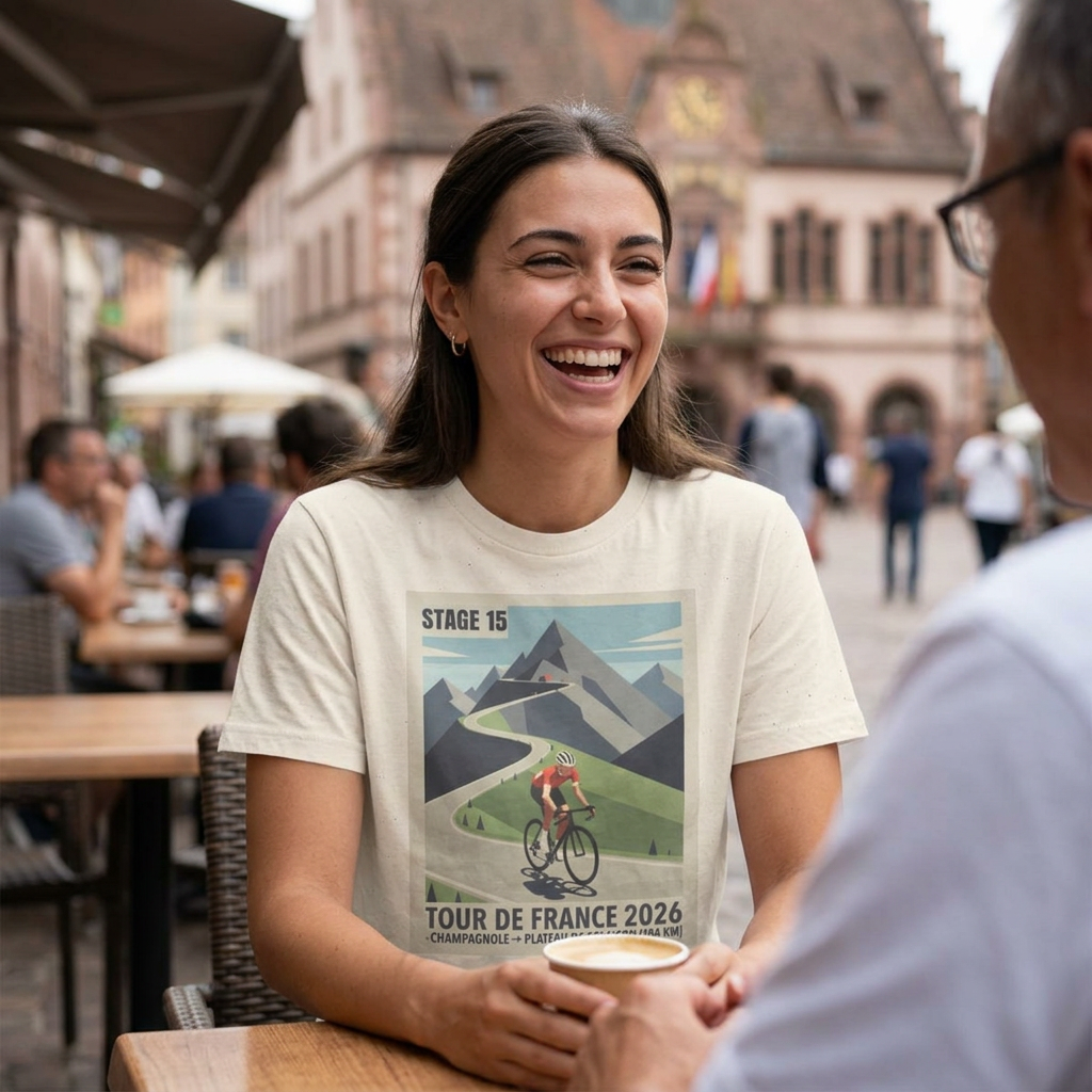 Tour de France 2026 Stage 15 Bauhaus Alpine Cycling T-Shirt | Champagnol to Plateau de Solaison