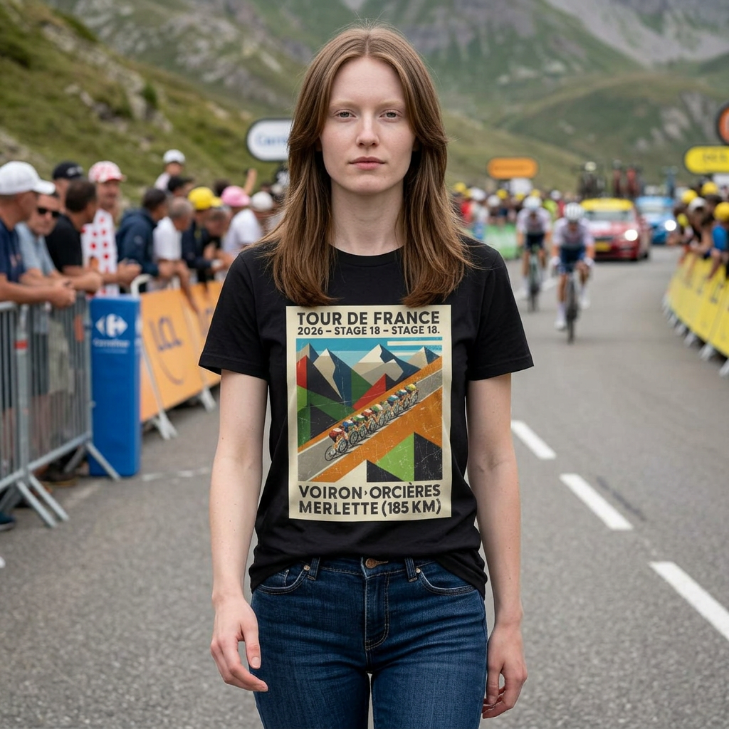 Tour de France 2026 Stage 18 Voiron > Orcières-Merlette T-Shirt | Cycling Summit Route