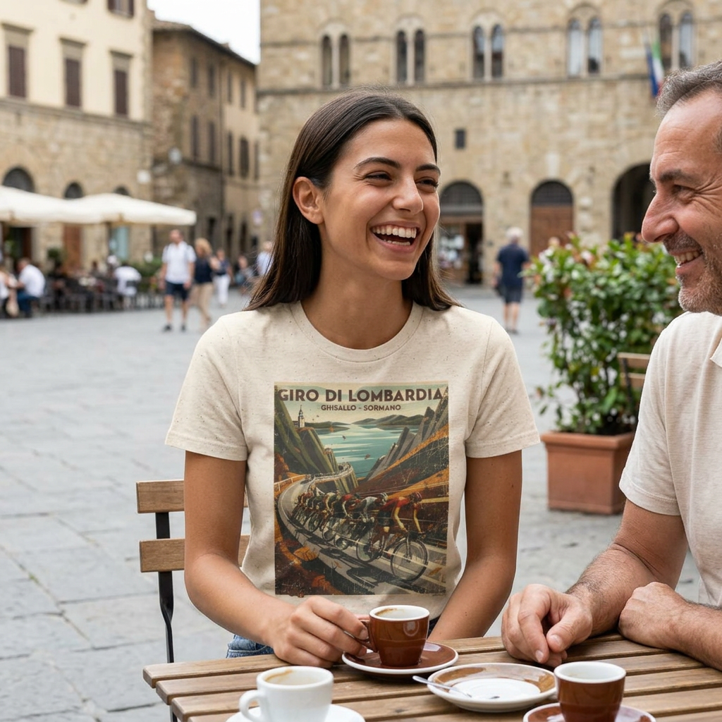Il Lombardia Cycling Poster GIRO Di Lombardia, T-Shirt | Futurist Italy, Muro di Sormano