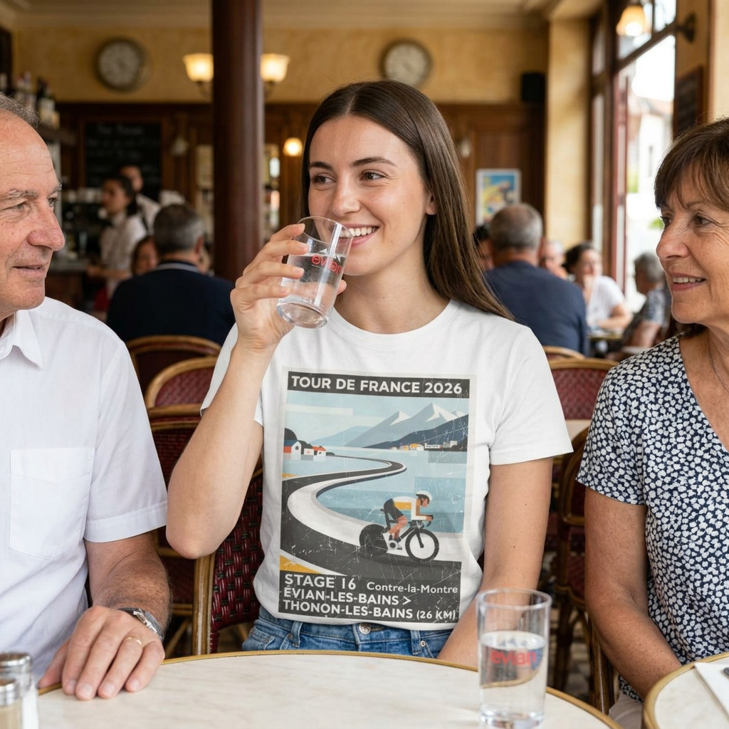 Tour de France 2026 Stage 16 Cycling T-Shirt | Évian-les-Bains to Thonon-les-Bains 26km | Graphic Tee