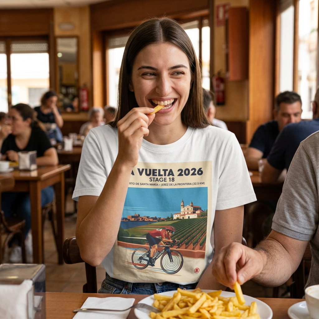 2026 Vuelta a España Stage 18 Cycling T-Shirt | El Puerto de Santa María to Jerez 32.5km | Graphic Tee