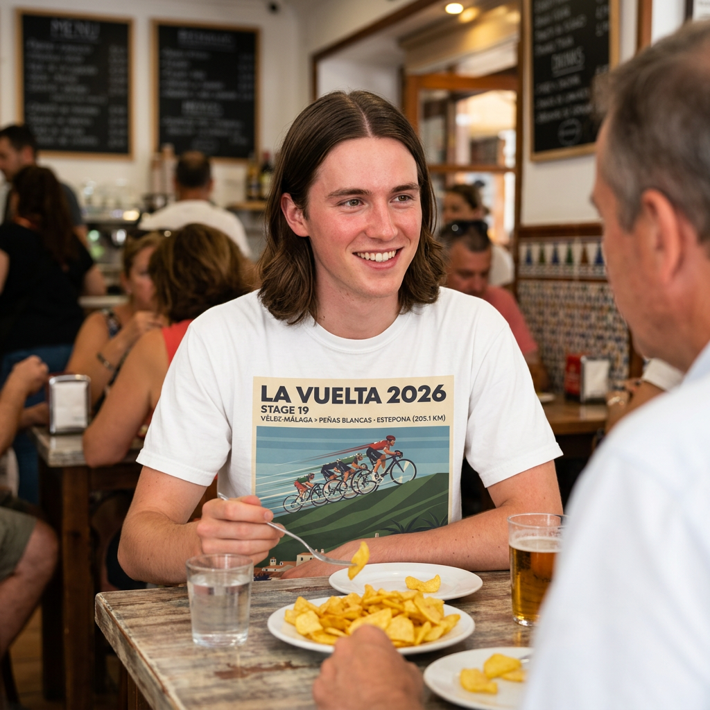 2026 Vuelta a España Stage 19 Cycling T-Shirt | Vélez-Málaga to Peñas Blancas 205.1km | Graphic Tee