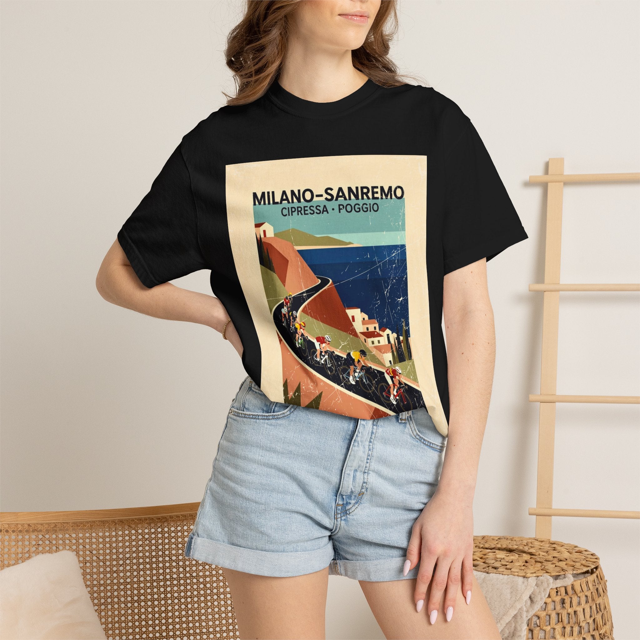 Milano Sanremo Cycling Graphic T-Shirt | Cipressa Poggio Echelon