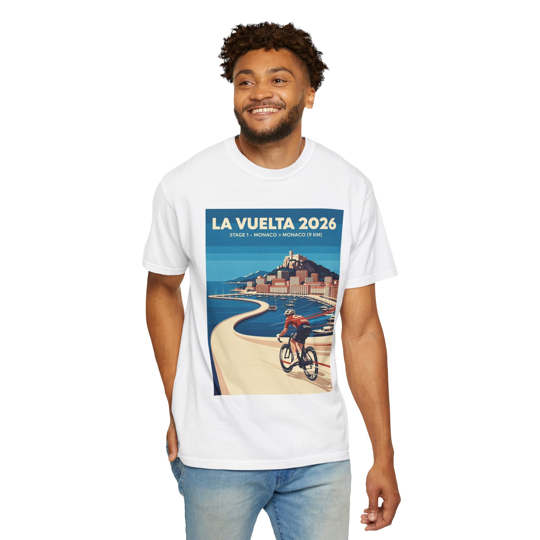 La Vuelta 2026 Stage 1 Monaco Vintage Cycling Poster Tee