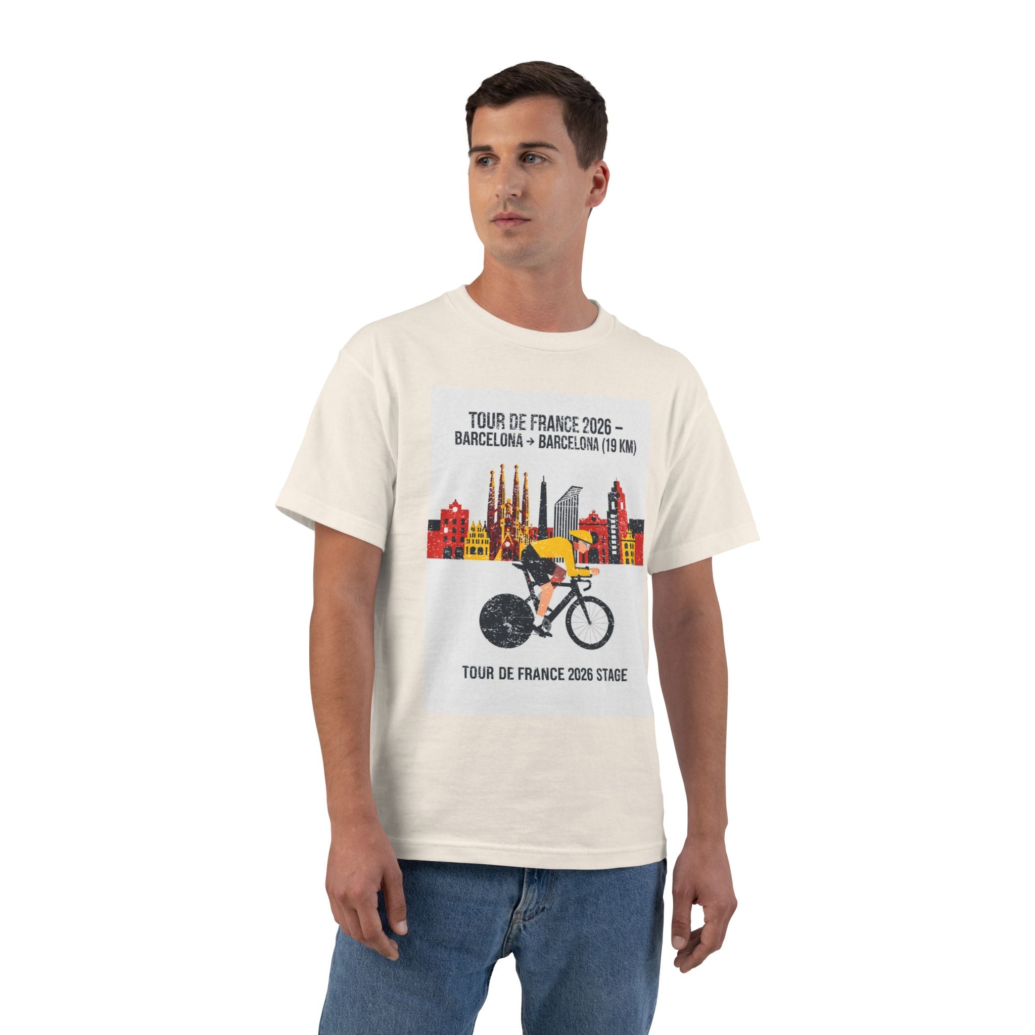 Tour de France vintage Stage 1 2026 Barcelona Time Trial Graphic T-Shirt | Bauhaus Cyclist