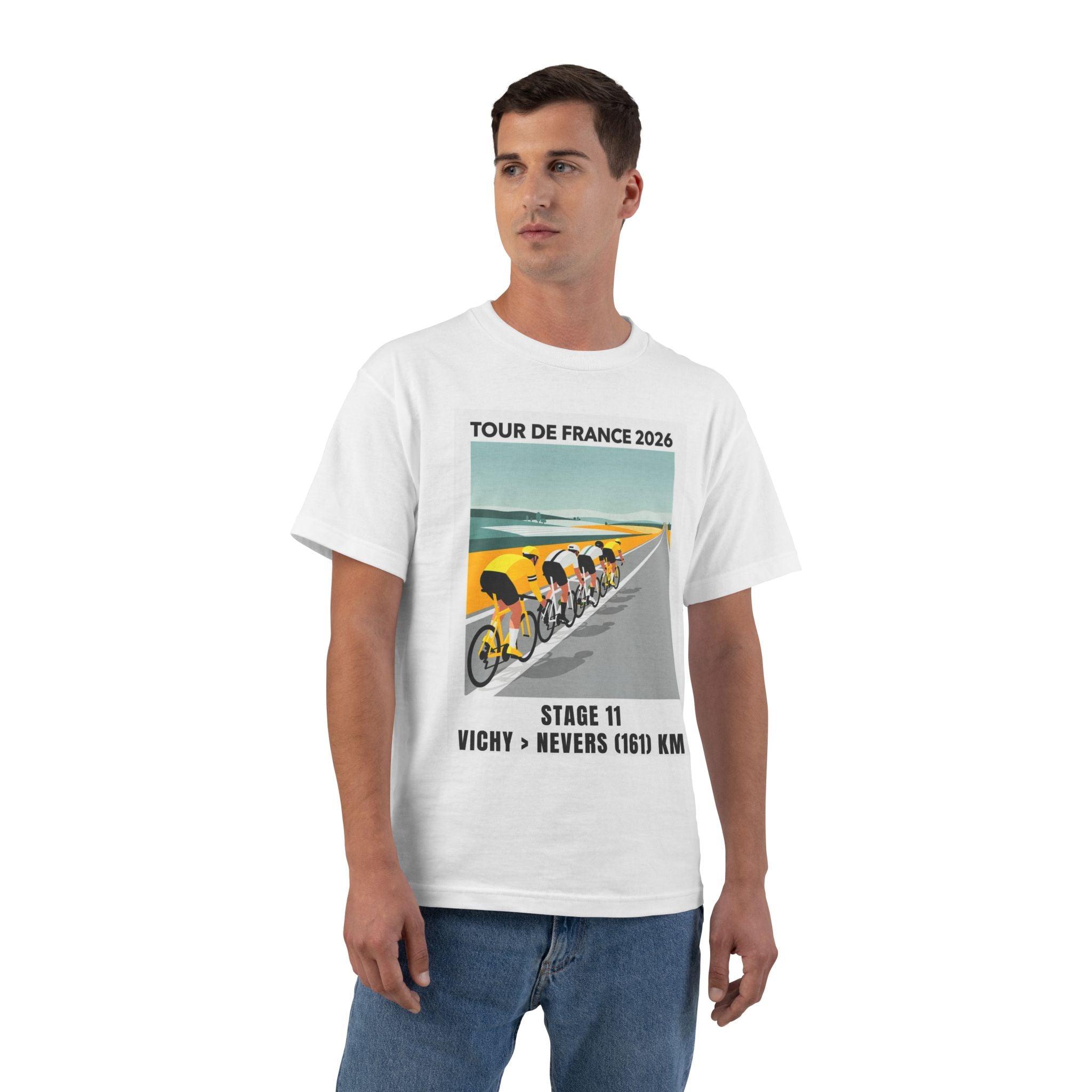 Tour de France 2026 Stage 11 Vichy to Nevers T-Shirt | Cycling Peloton Vector Art