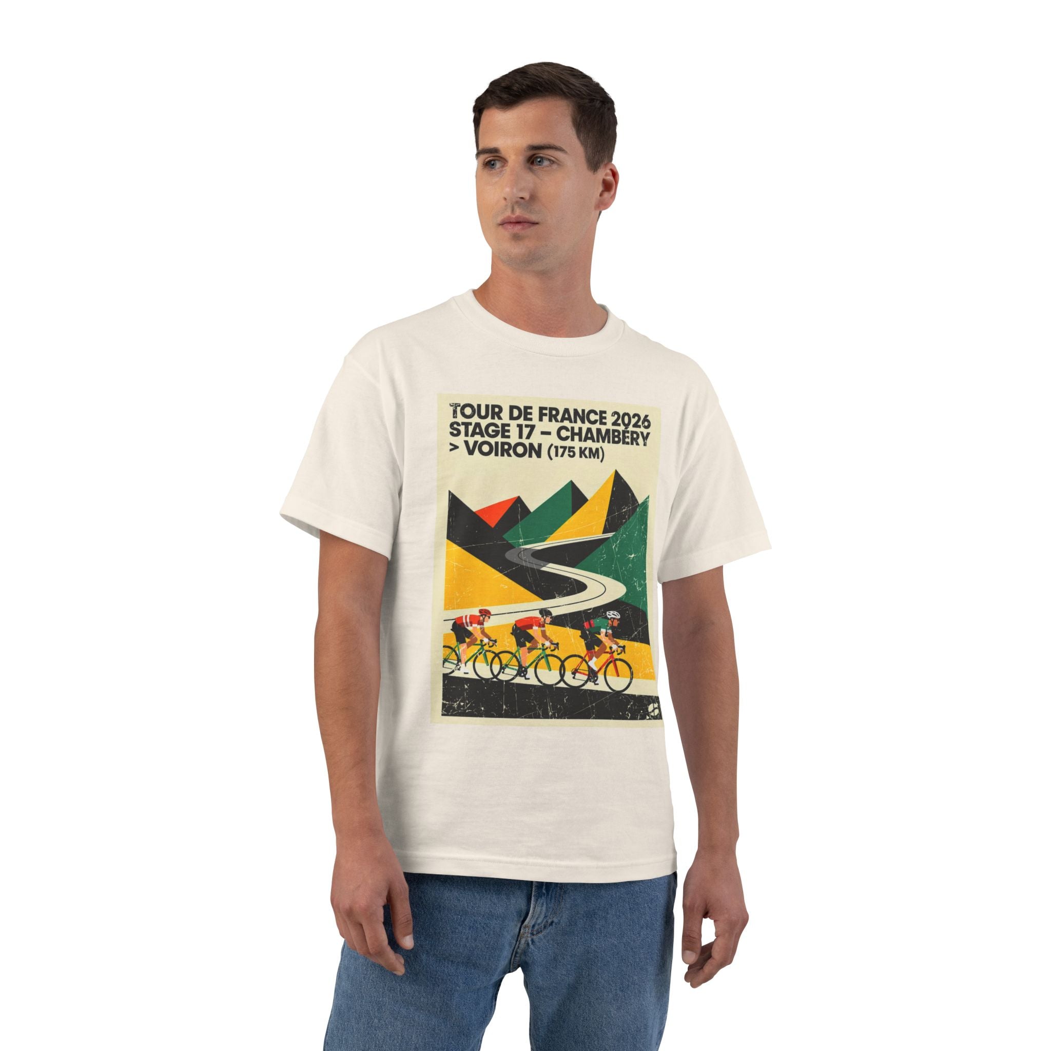 Tour de France 2026 Stage 17 Chambéry to Voiron Poster T-Shirt | Cycling Race Tee