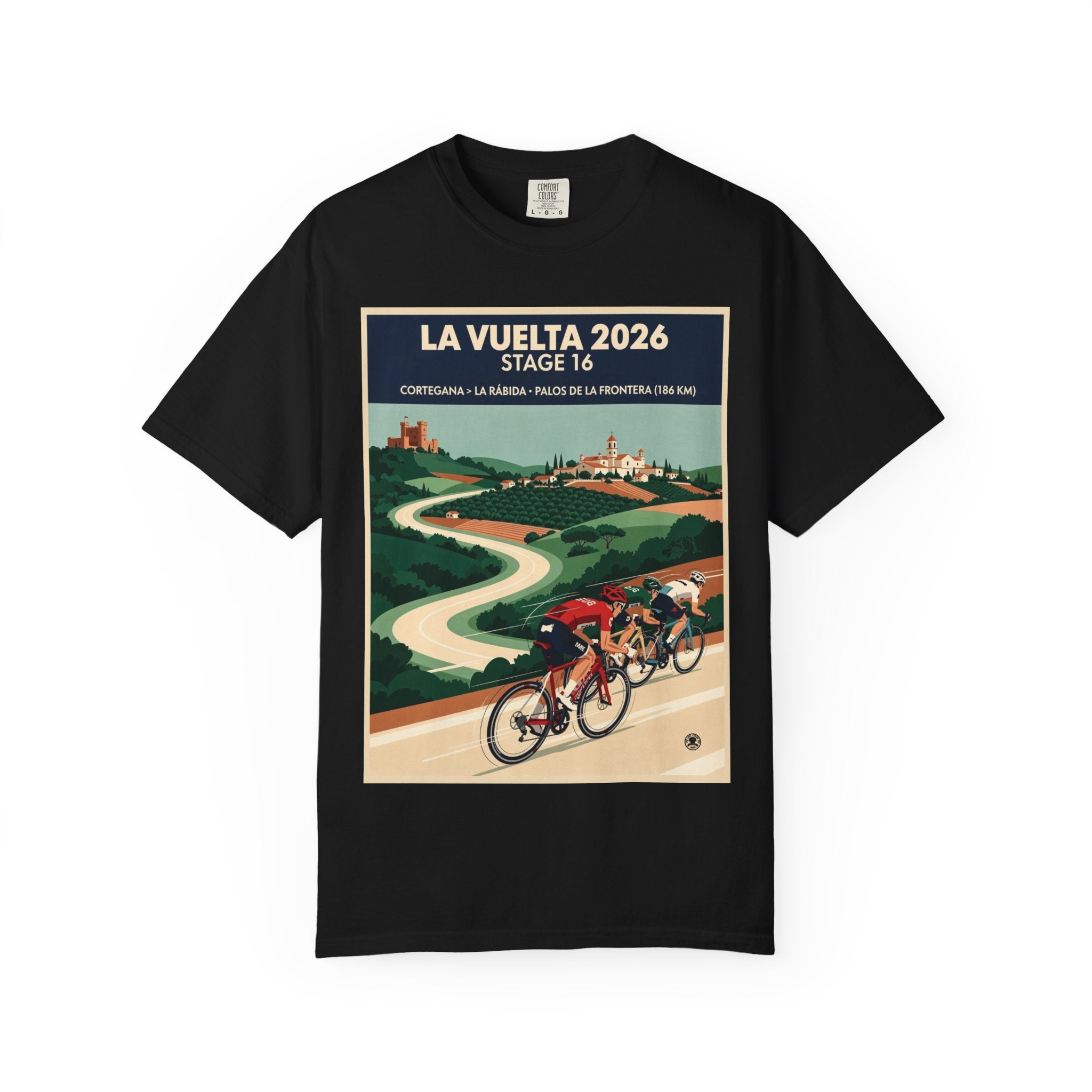 2026 Vuelta a España Stage 16 Cycling T-Shirt | Cortegana to Palos de la Frontera 186km | Graphic Tee