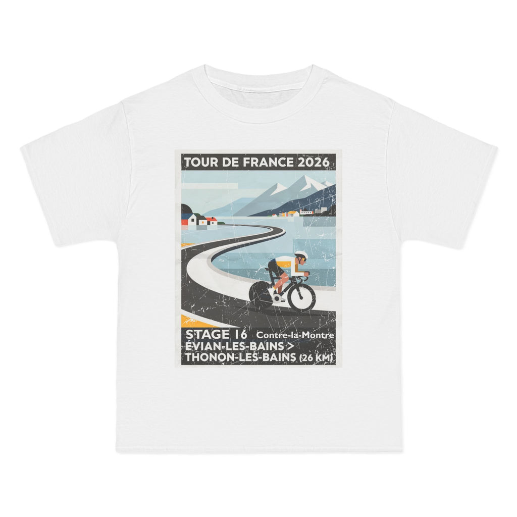 Tour de France 2026 Stage 16 Cycling T-Shirt | Évian-les-Bains to Thonon-les-Bains 26km | Graphic Tee