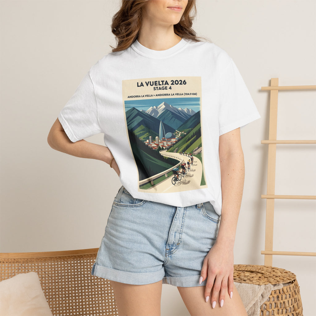 2026 Vuelta a España Stage 4 Cycling T-Shirt | Andorra la Vella 104.9km | Graphic Tee
