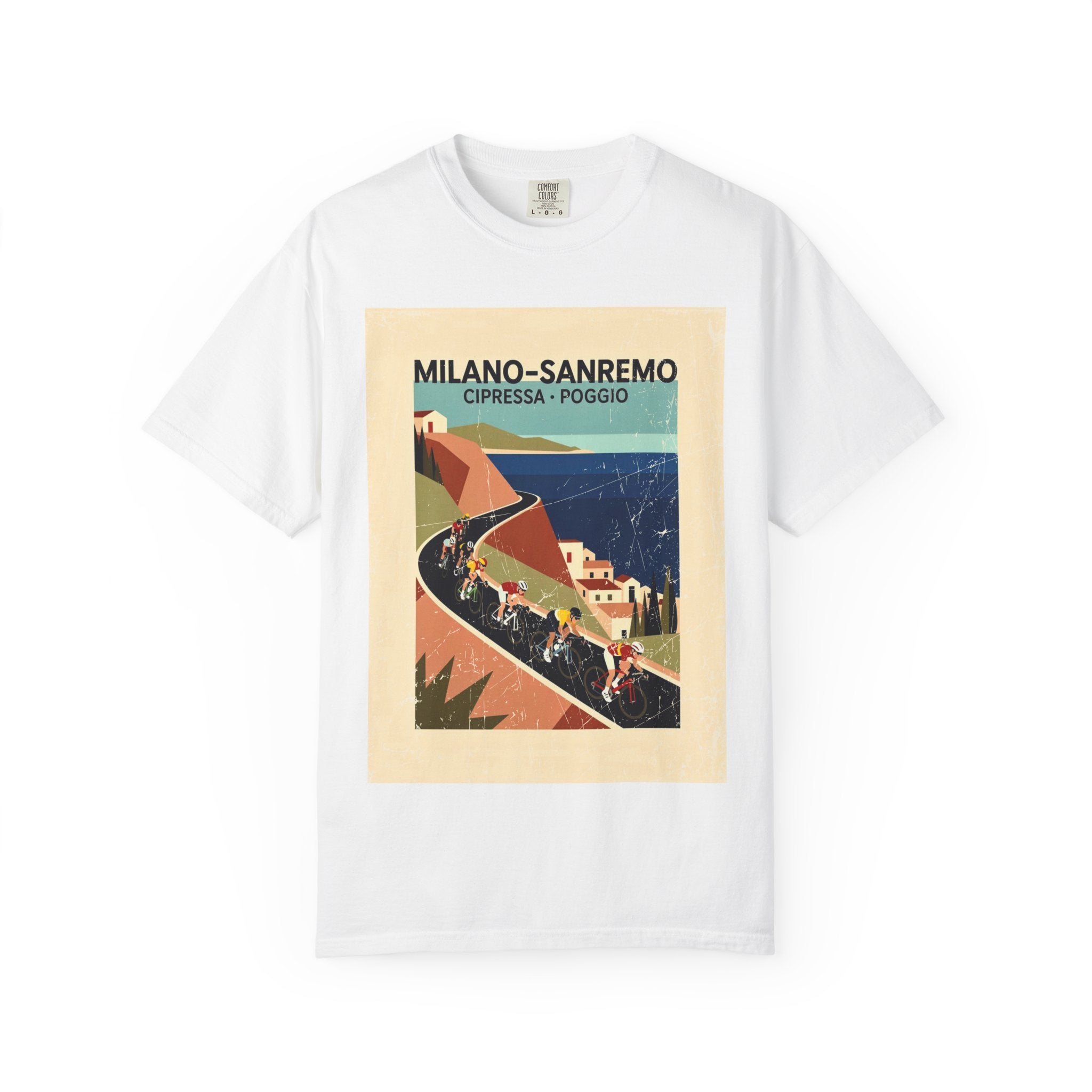 Milano Sanremo Cycling Graphic T-Shirt | Cipressa Poggio Echelon