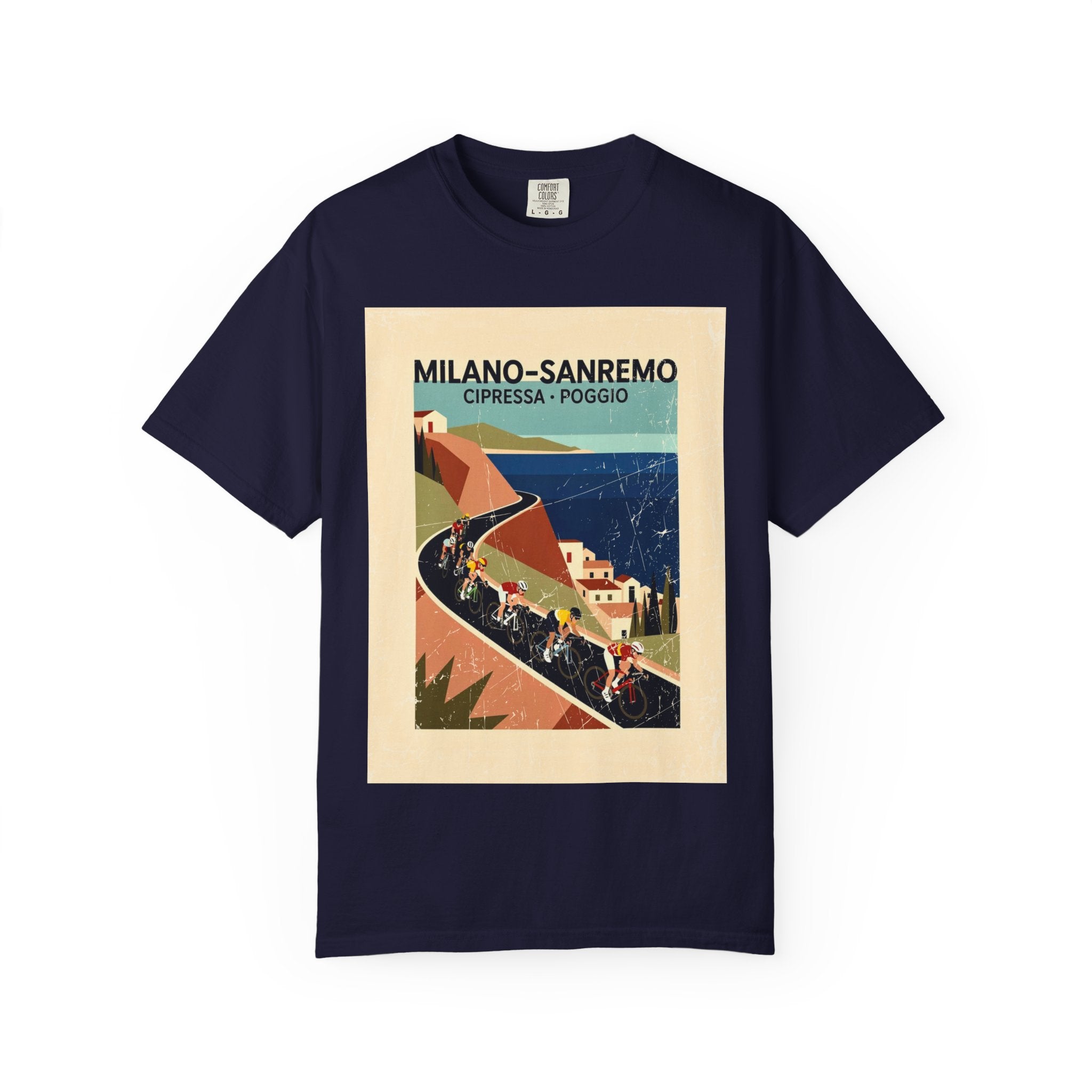 Milano Sanremo Cycling Graphic T-Shirt | Cipressa Poggio Echelon