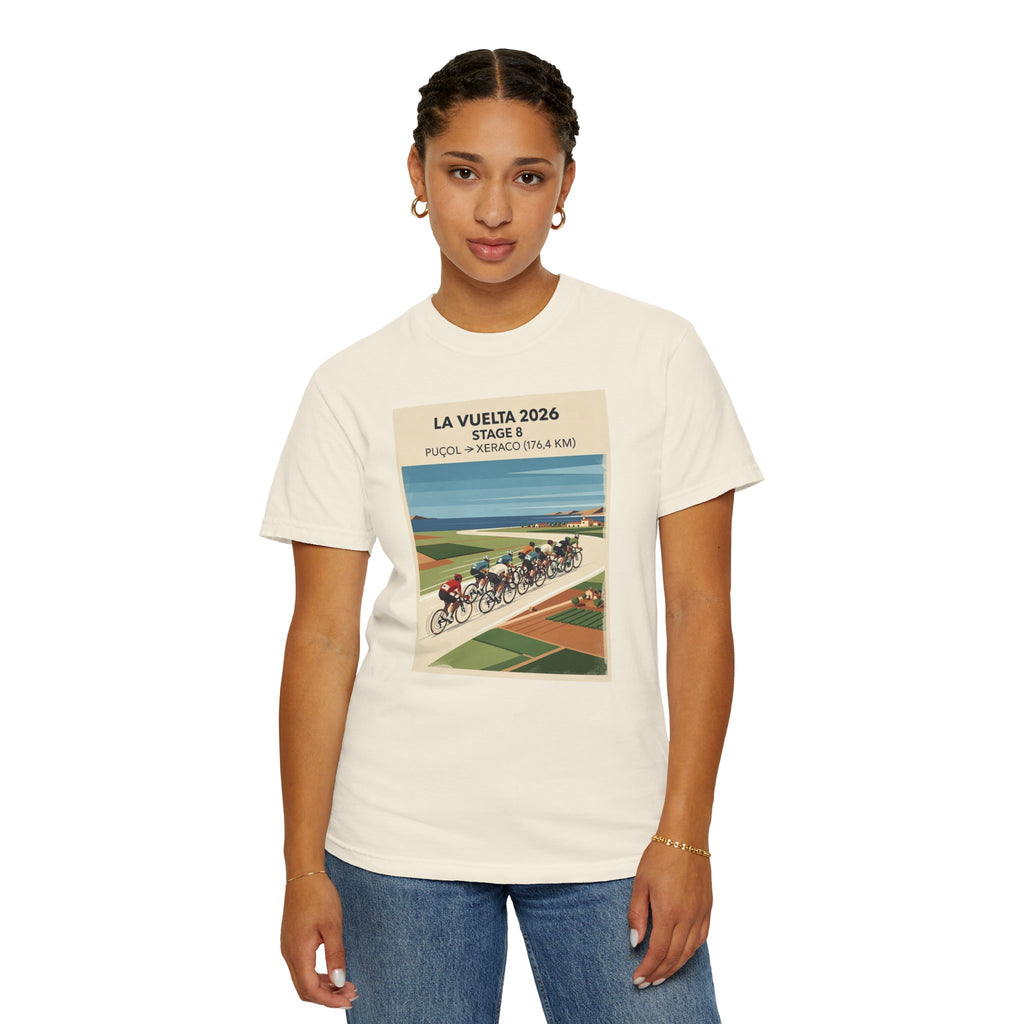 2026 Vuelta a España Stage 8 Cycling T-Shirt | Puçol to Xeraco 176.4km | Graphic Tee