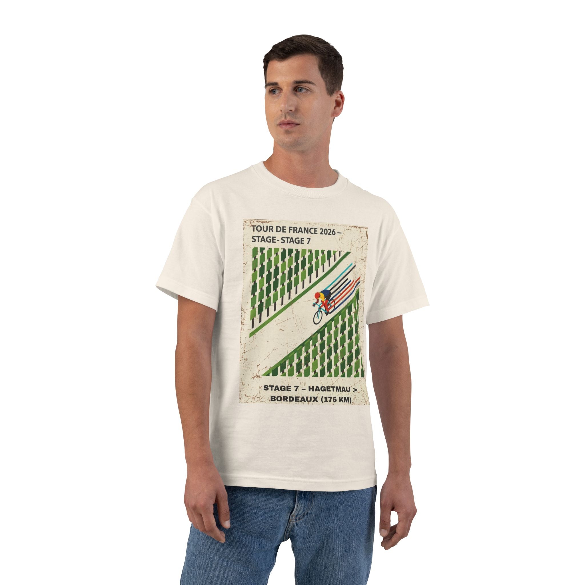 Tour de France 2026 Stage 7 Hagetmau > Bordeaux T-Shirt | Cycling Bauhaus Minimalist