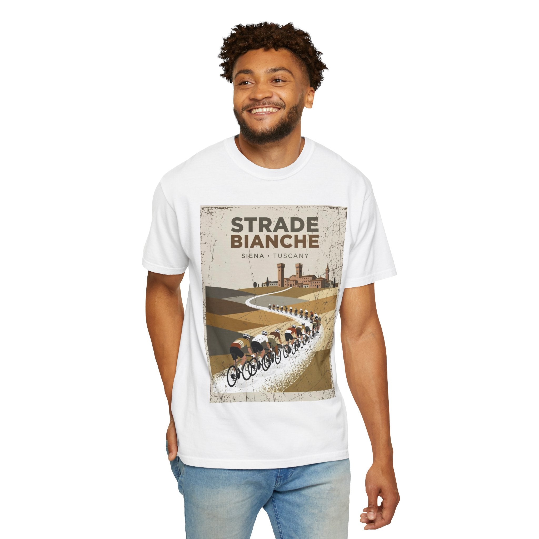 Strade Bianche Cycling Tee | Siena Tuscany Gravel Road Bike Shirt