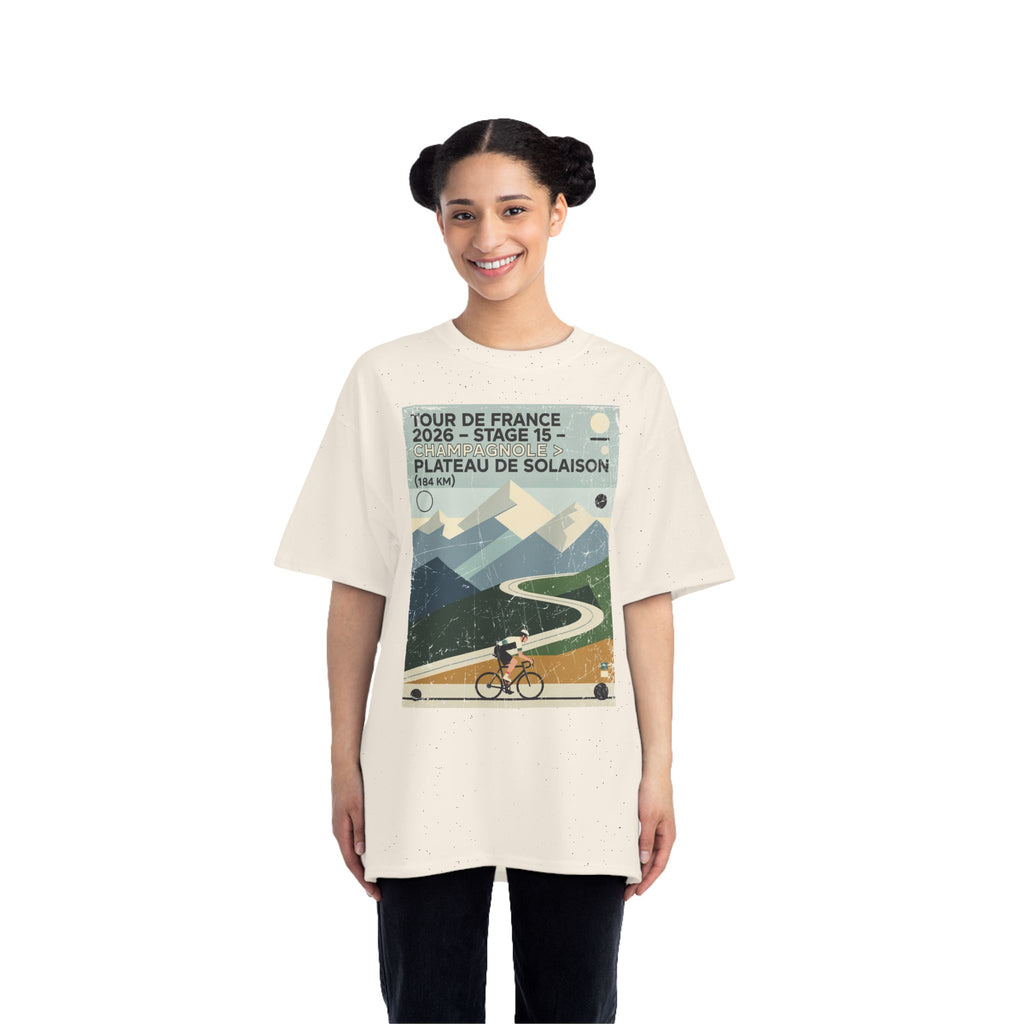 Tour de France 2026 Stage 15 Champagnole > Plateau de Solaison | Bauhaus Alpine Cycling Illustration T-Shirt