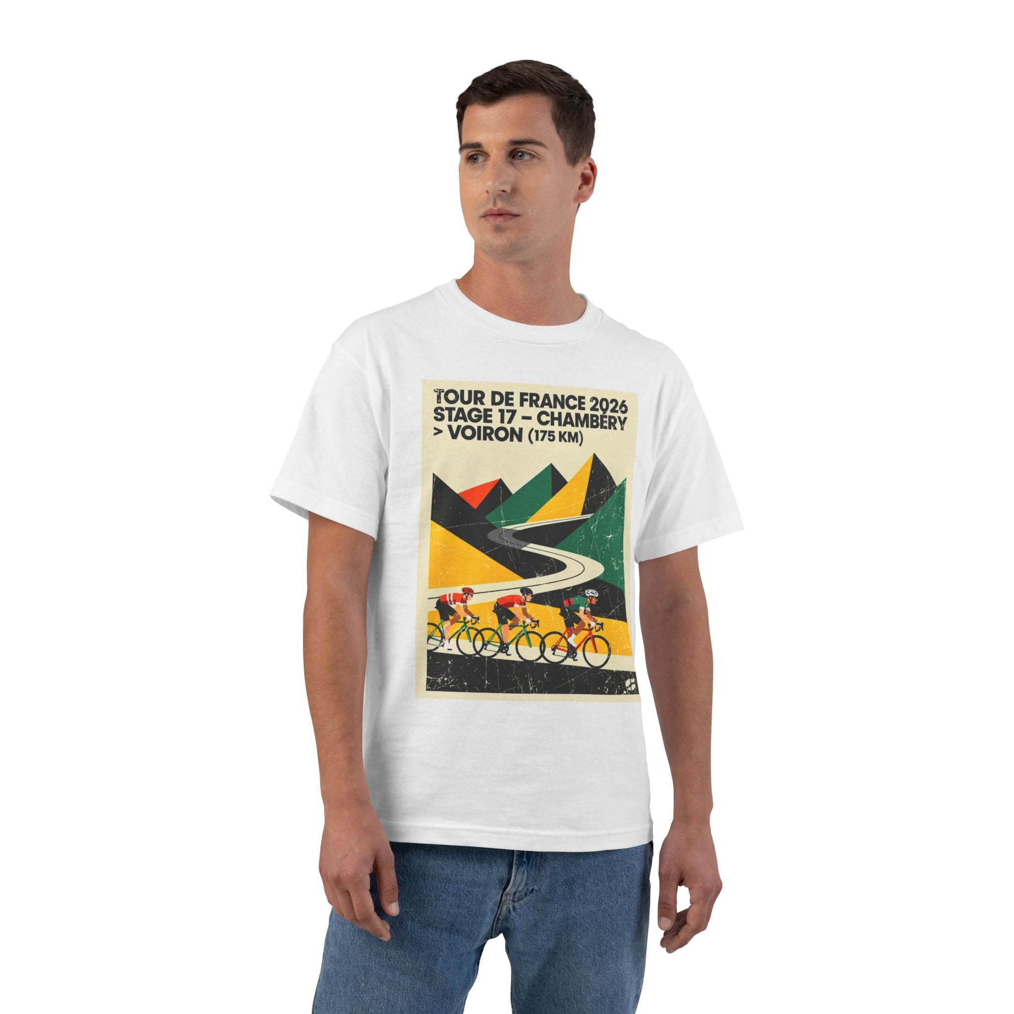 Tour de France 2026 Stage 17 Chambéry to Voiron Poster T-Shirt | Cycling Race Tee