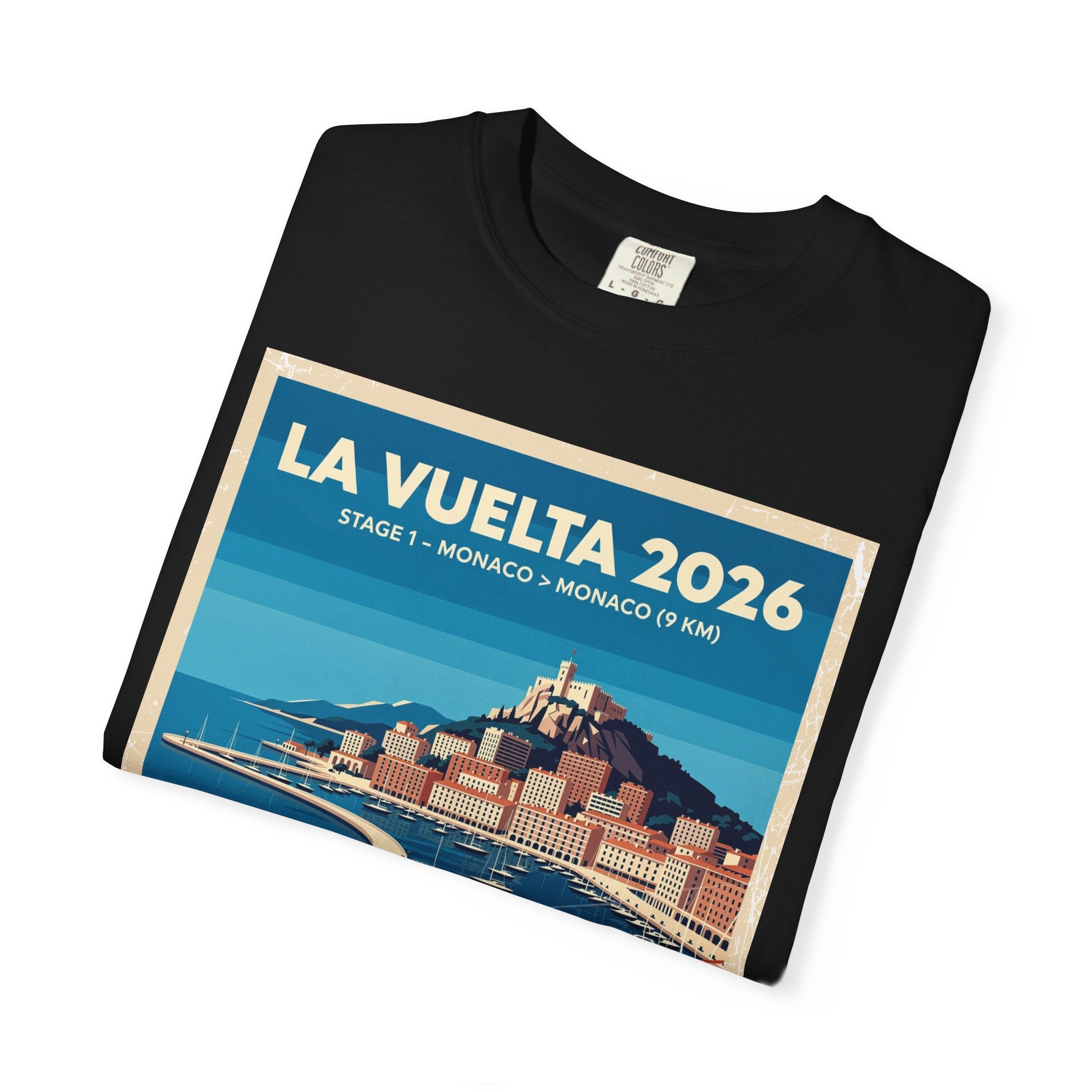 La Vuelta 2026 Stage 1 Monaco Vintage Cycling Poster Tee