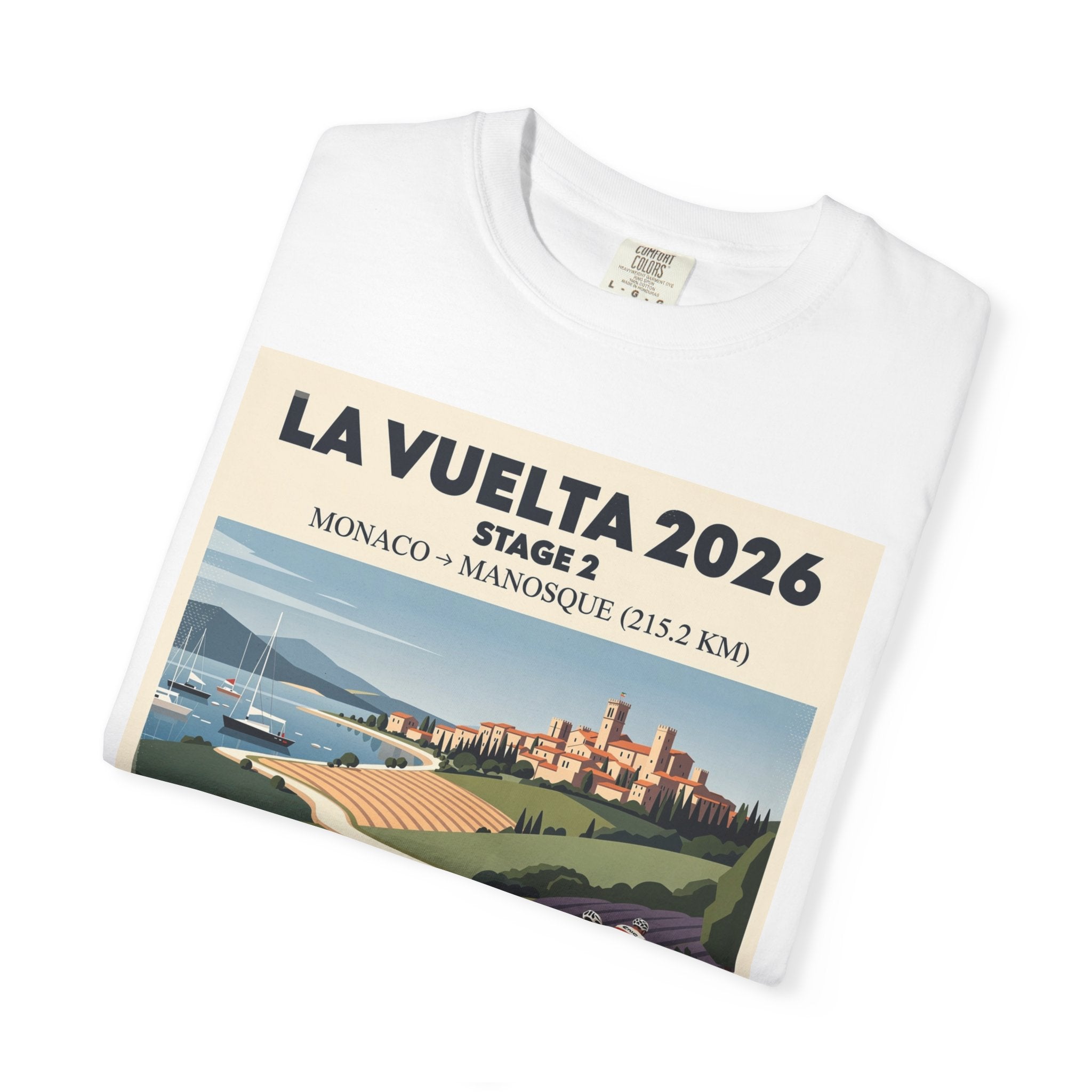 La Vuelta 2026 Stage 2 Cycling Poster T-shirt | Monaco to Manosque