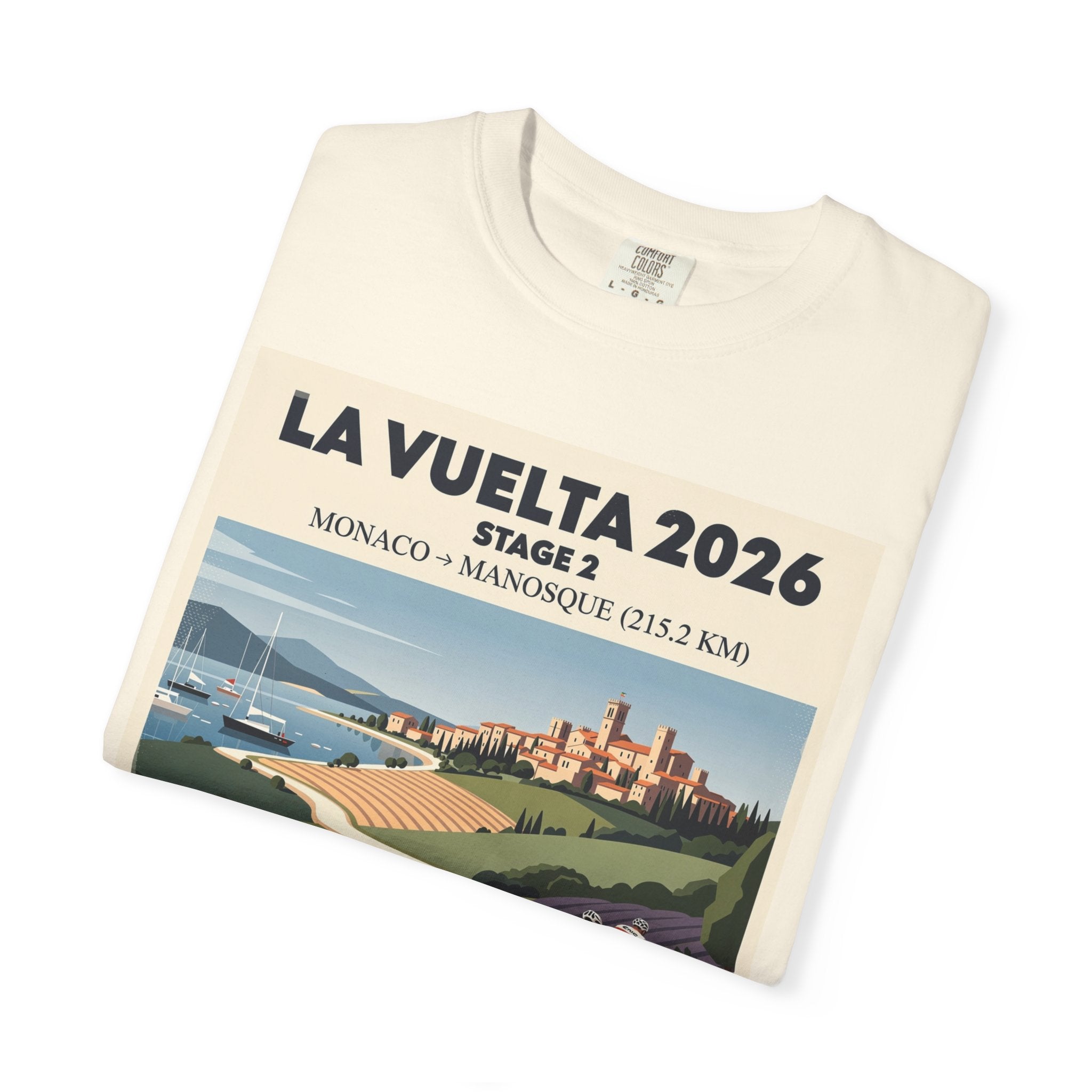 La Vuelta 2026 Stage 2 Cycling Poster T-shirt | Monaco to Manosque