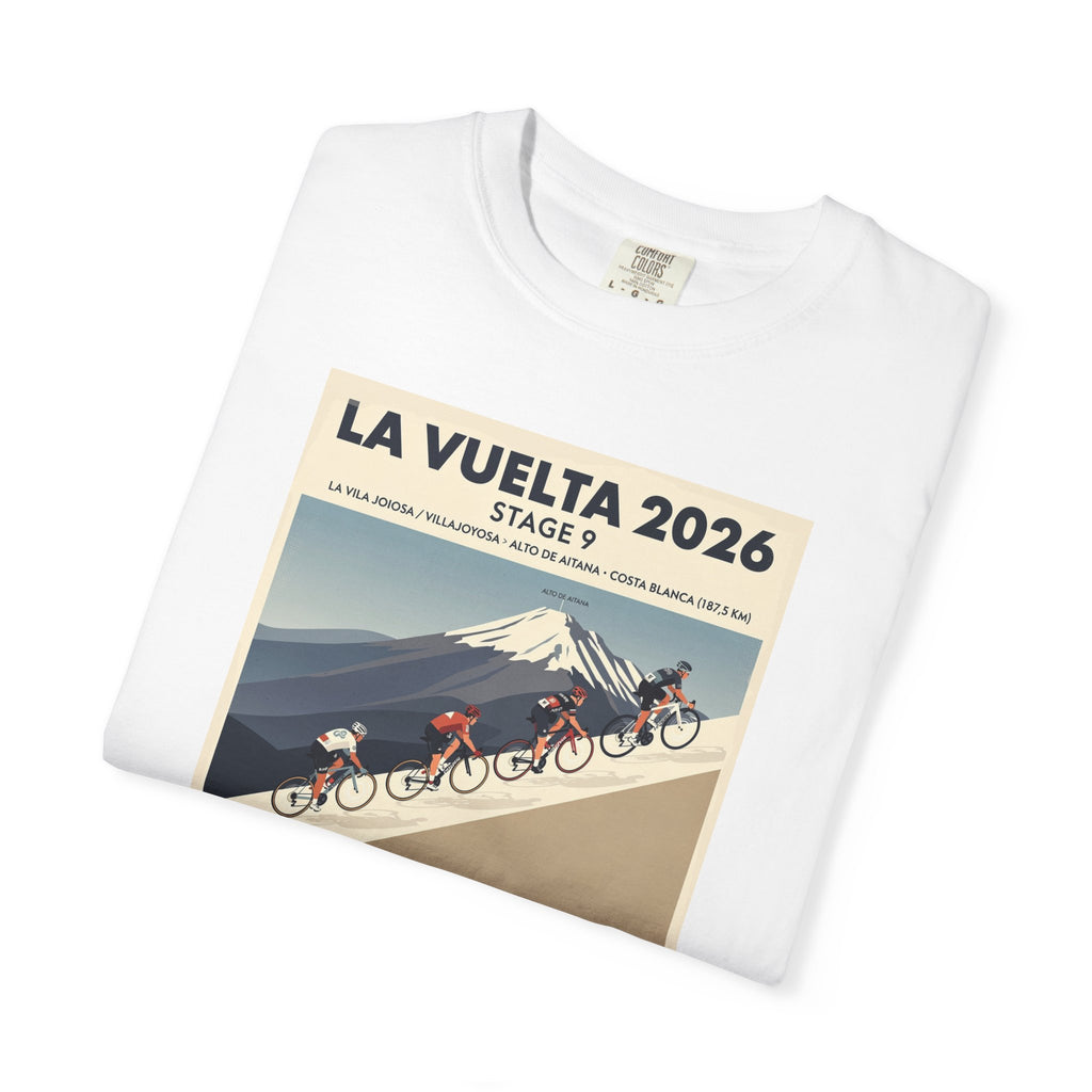 2026 Vuelta a España Stage 9 Cycling T-Shirt | Villajoyosa to Alto de Aitana 187.5km | Graphic Tee