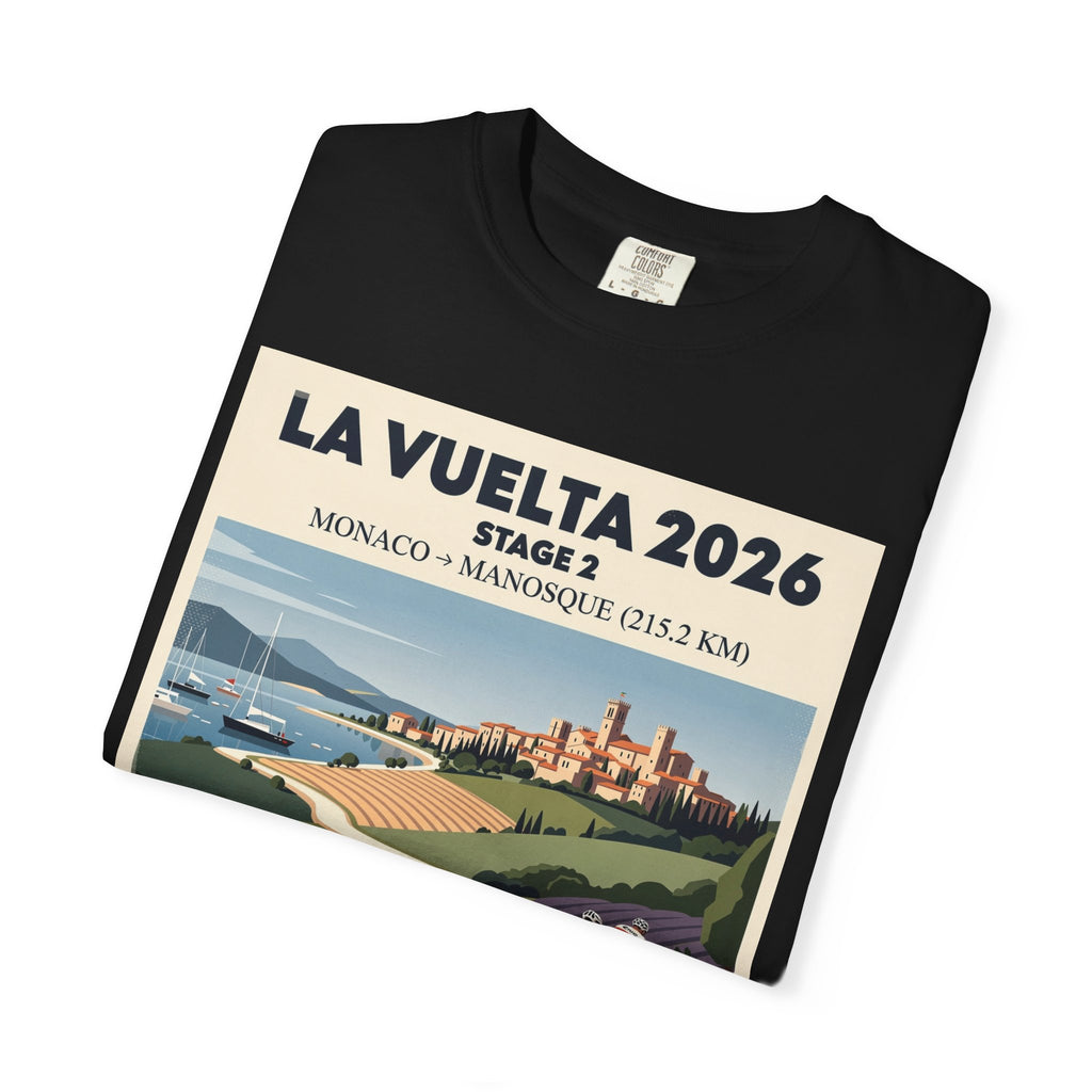 La Vuelta 2026 Stage 2 Cycling Poster T-shirt | Monaco to Manosque