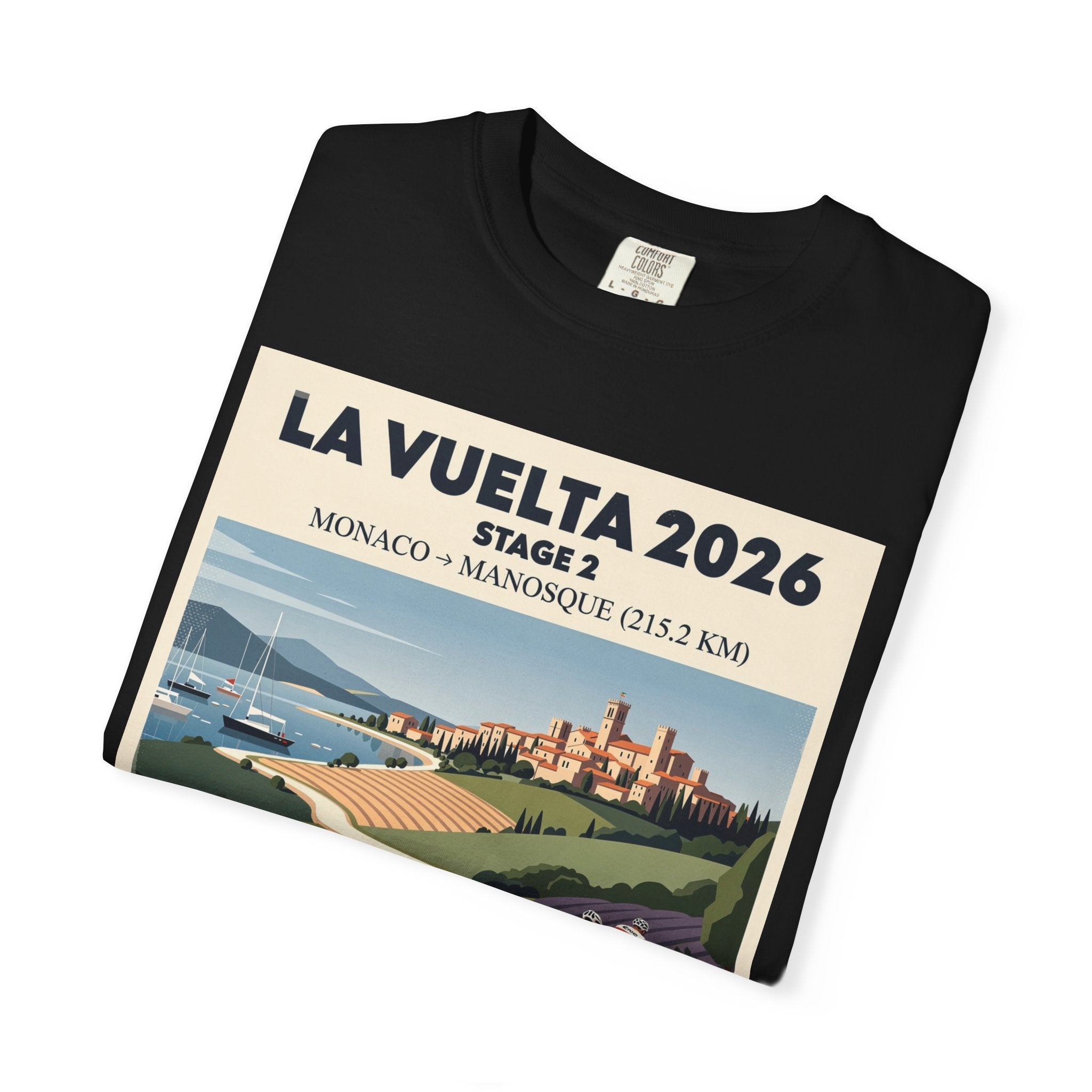 La Vuelta 2026 Stage 2 Cycling Poster T-shirt | Monaco to Manosque