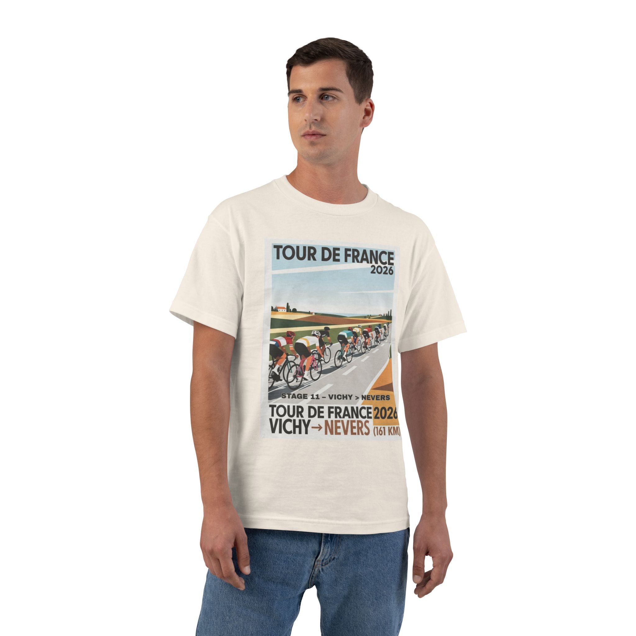 Tour de France 2026 Stage 11 Vichy to Nevers T-Shirt | Cycling Peloton Vector Art