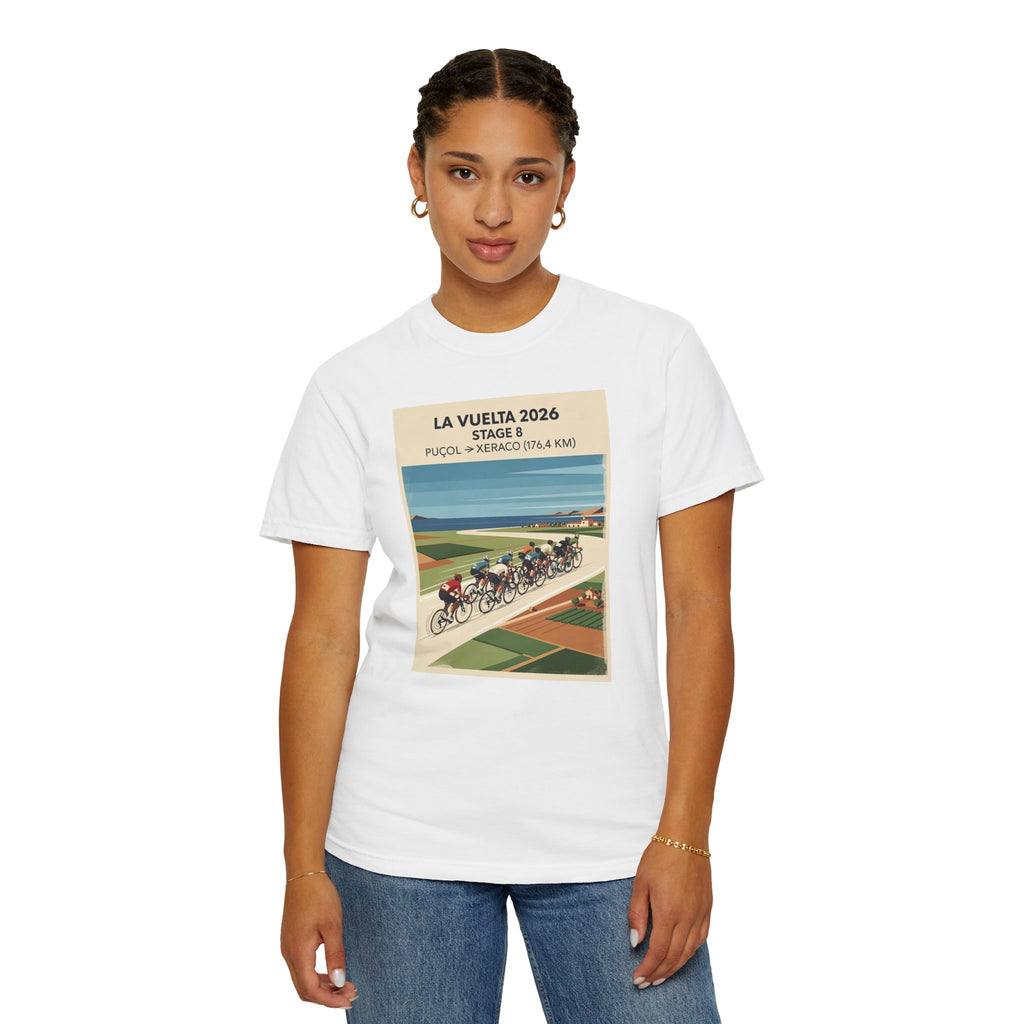 2026 Vuelta a España Stage 8 Cycling T-Shirt | Puçol to Xeraco 176.4km | Graphic Tee