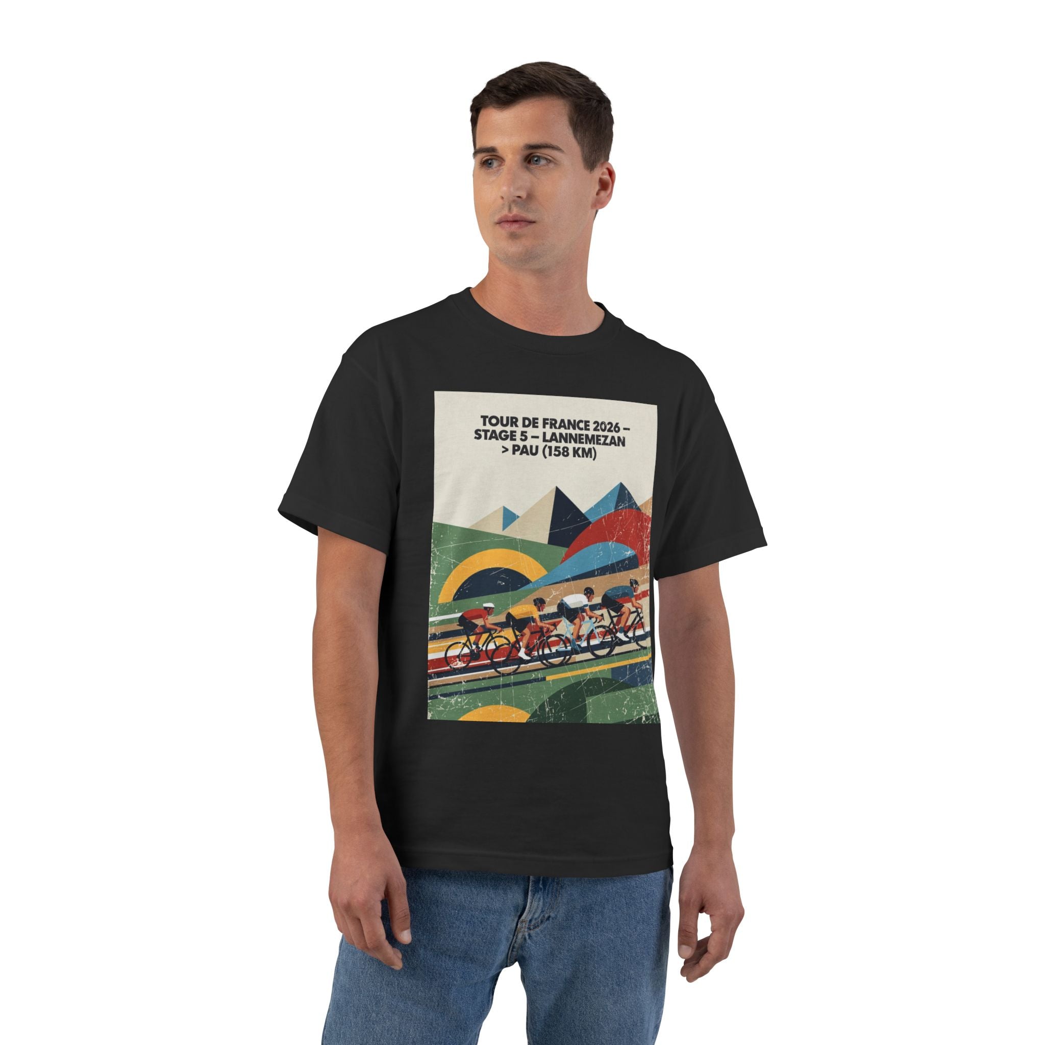 Tour de France 2026 Stage 5 Lannemezan > Pau T-Shirt | Bauhaus Cycling Illustration