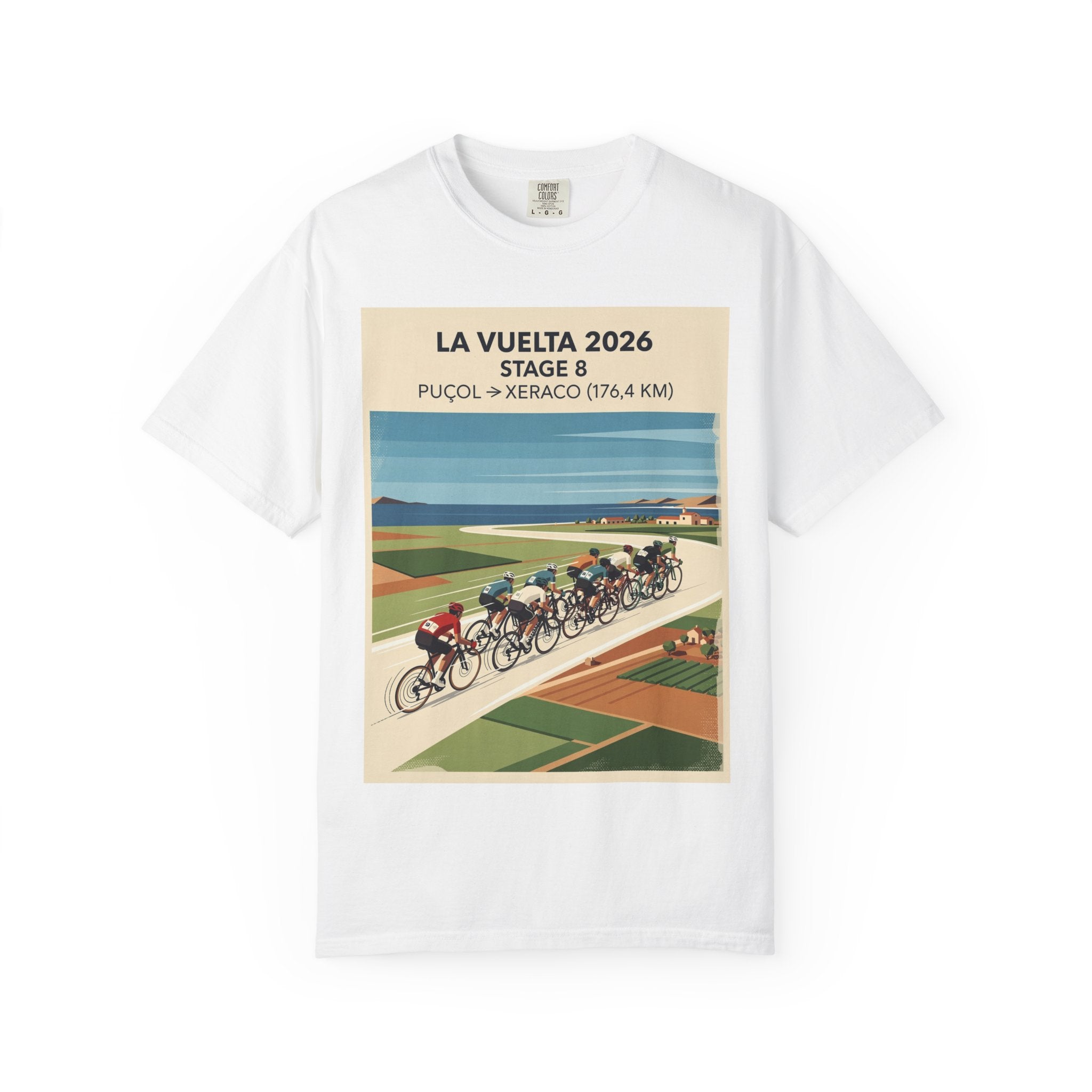 2026 Vuelta a España Stage 8 Cycling T-Shirt | Puçol to Xeraco 176.4km | Graphic Tee