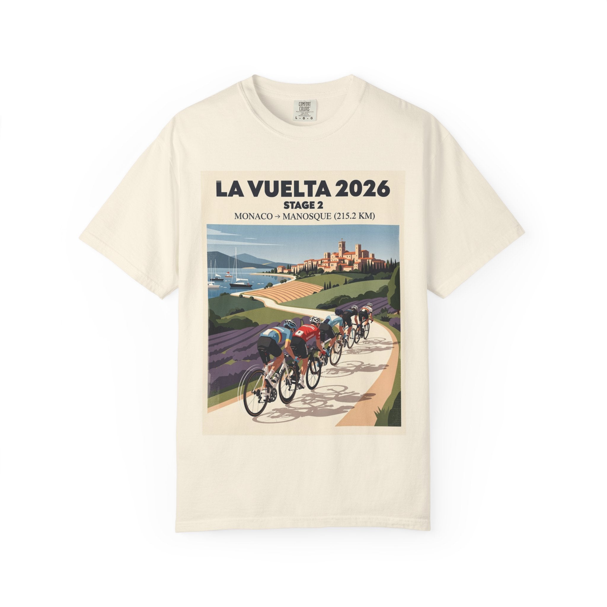 2026 Vuelta a España Stage 2 Cycling T-Shirt | Monaco to Manosque 215.2km | Graphic Tee